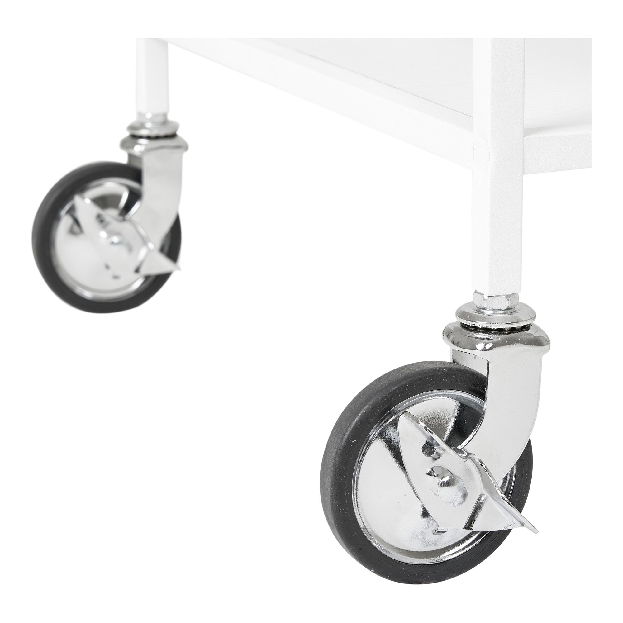 Vita Bar Trolley - bartrolley, 2 witte planken, wit frame 68x40x79 cm