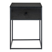 Vita bijzettafel - bijzettafel, 1 lade, zwart, zwart frame, 40 x 40 x 55 cm
