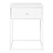 Vita bijzettafel - bijzettafel, 1 lade, wit, wit frame 40x40x55 cm