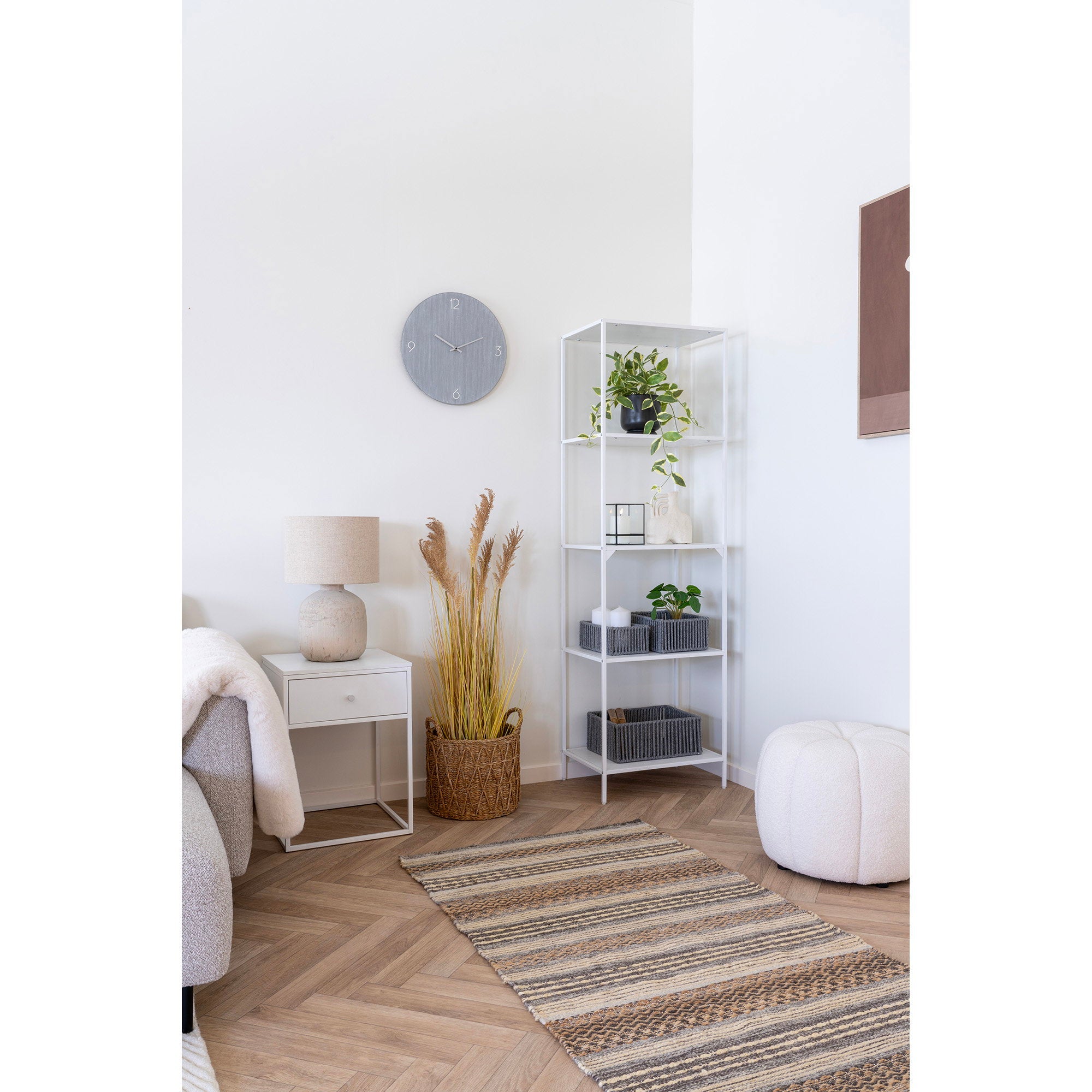 Vita bijzettafel - bijzettafel, 1 lade, wit, wit frame 40x40x55 cm