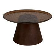 Orvieto Salontafel - Salontafel, essenfineer/glas, bruin ø80x42 cm