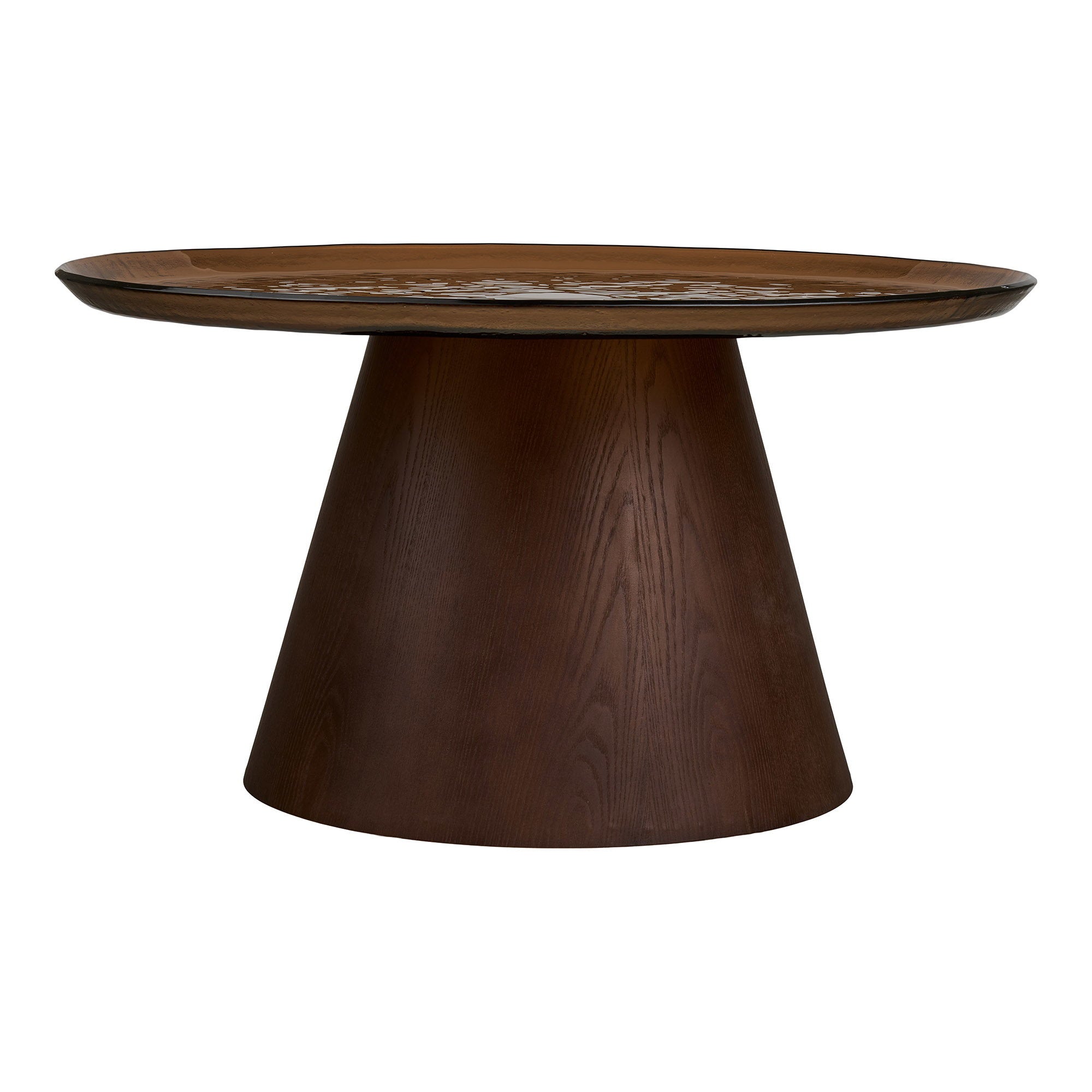 Orvieto Salontafel - Salontafel, essenfineer/glas, bruin ø80x42 cm
