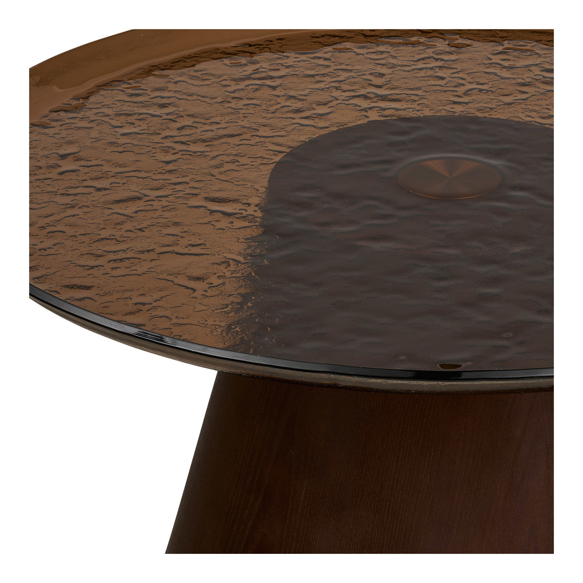 Orvieto Salontafel - Salontafel, essenfineer/glas, bruin ø80x42 cm