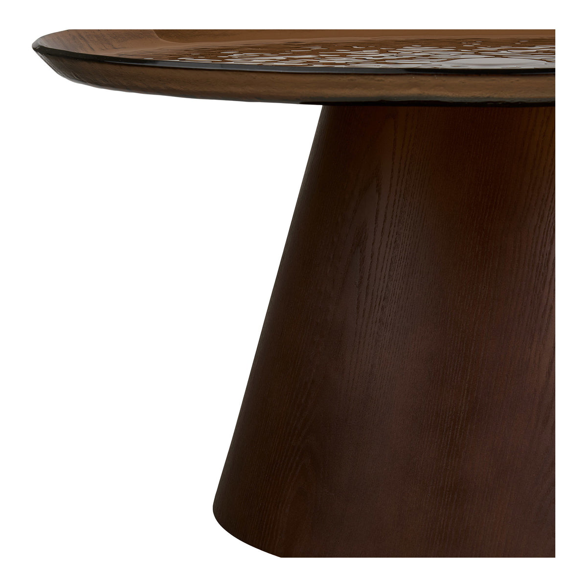 Orvieto Salontafel - Salontafel, essenfineer/glas, bruin ø80x42 cm