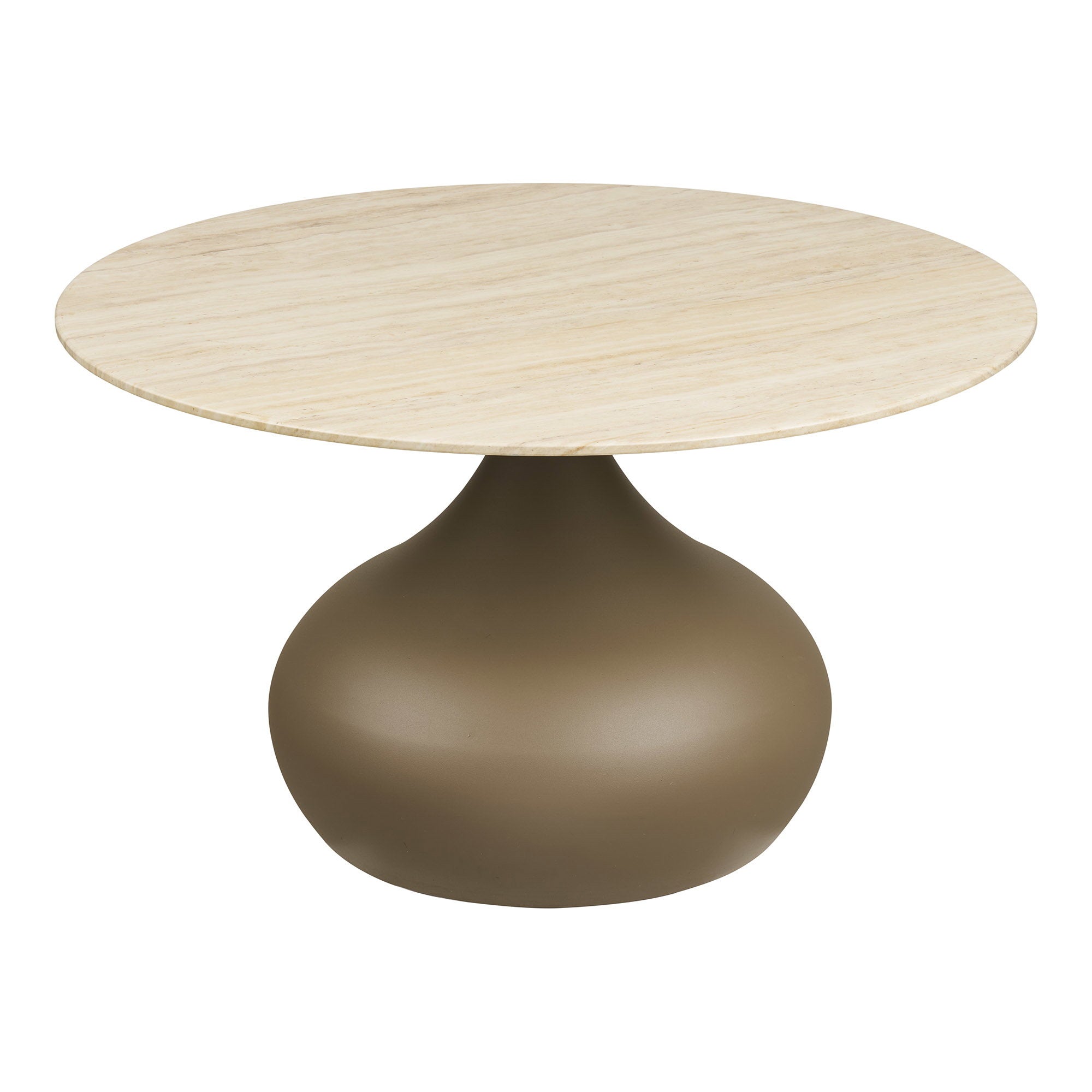 Pienza Salontafel - Salontafel, metaal/gehard glas, kaki ø70x42 cm