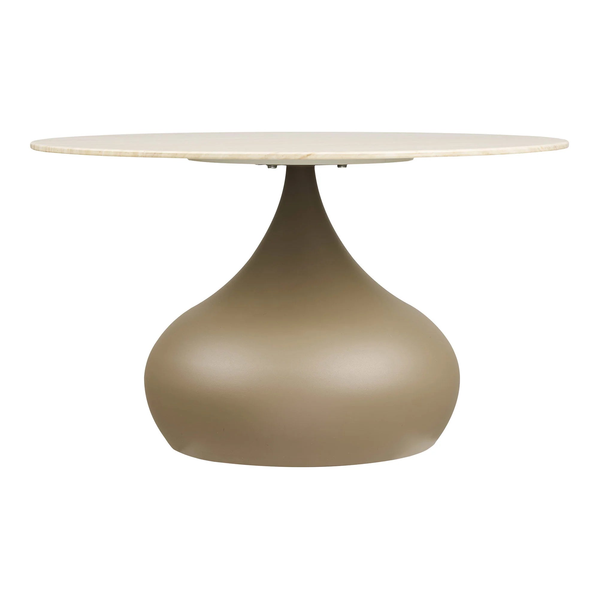 Pienza Salontafel set van 2 - salontafelset, metaal/gehard glas, kaki ø70x42 en ø50x54 cm