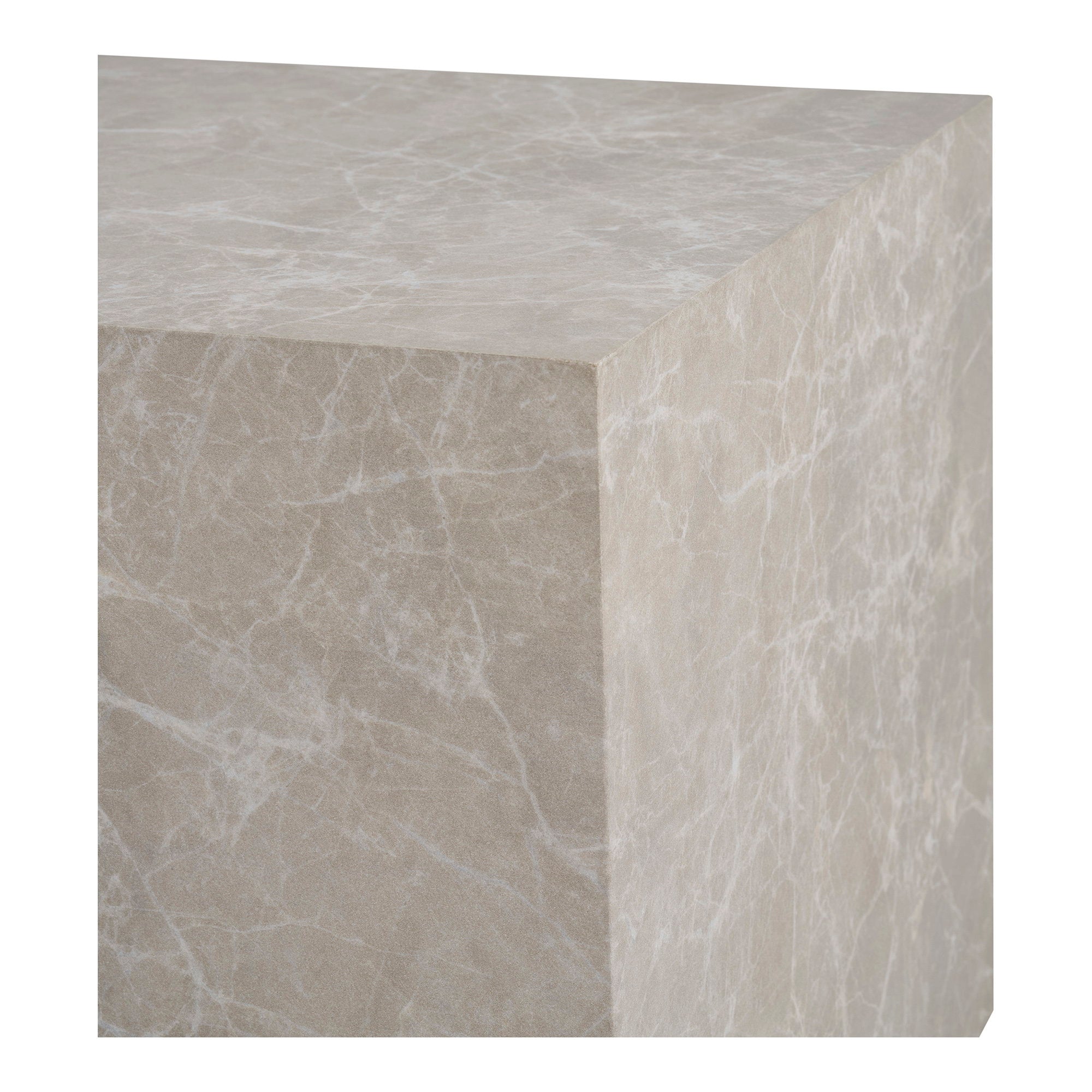 Prague Salontafel - Salontafel, marmerlook, beige set van 2