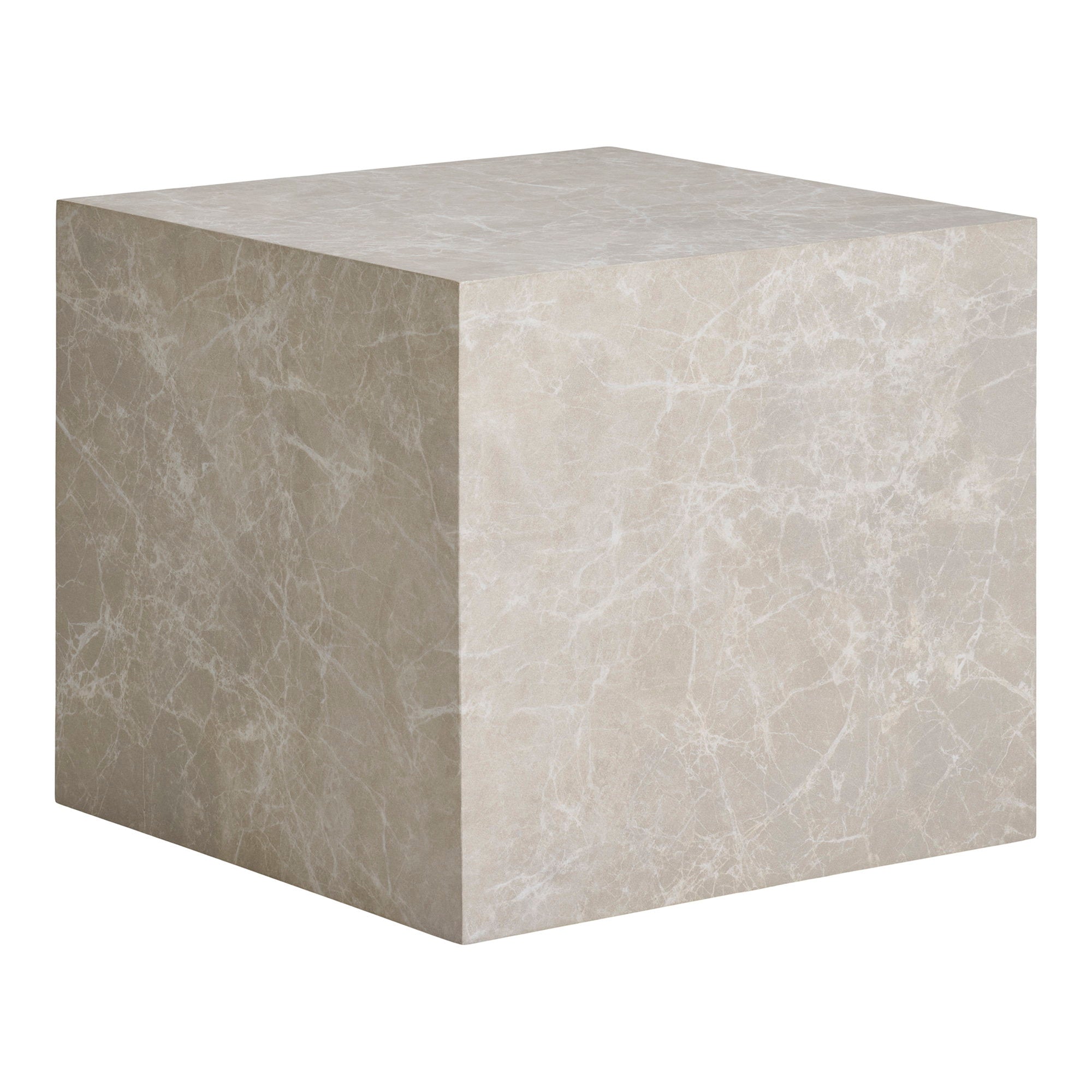 Prague Salontafel - Salontafel, marmerlook, beige set van 2
