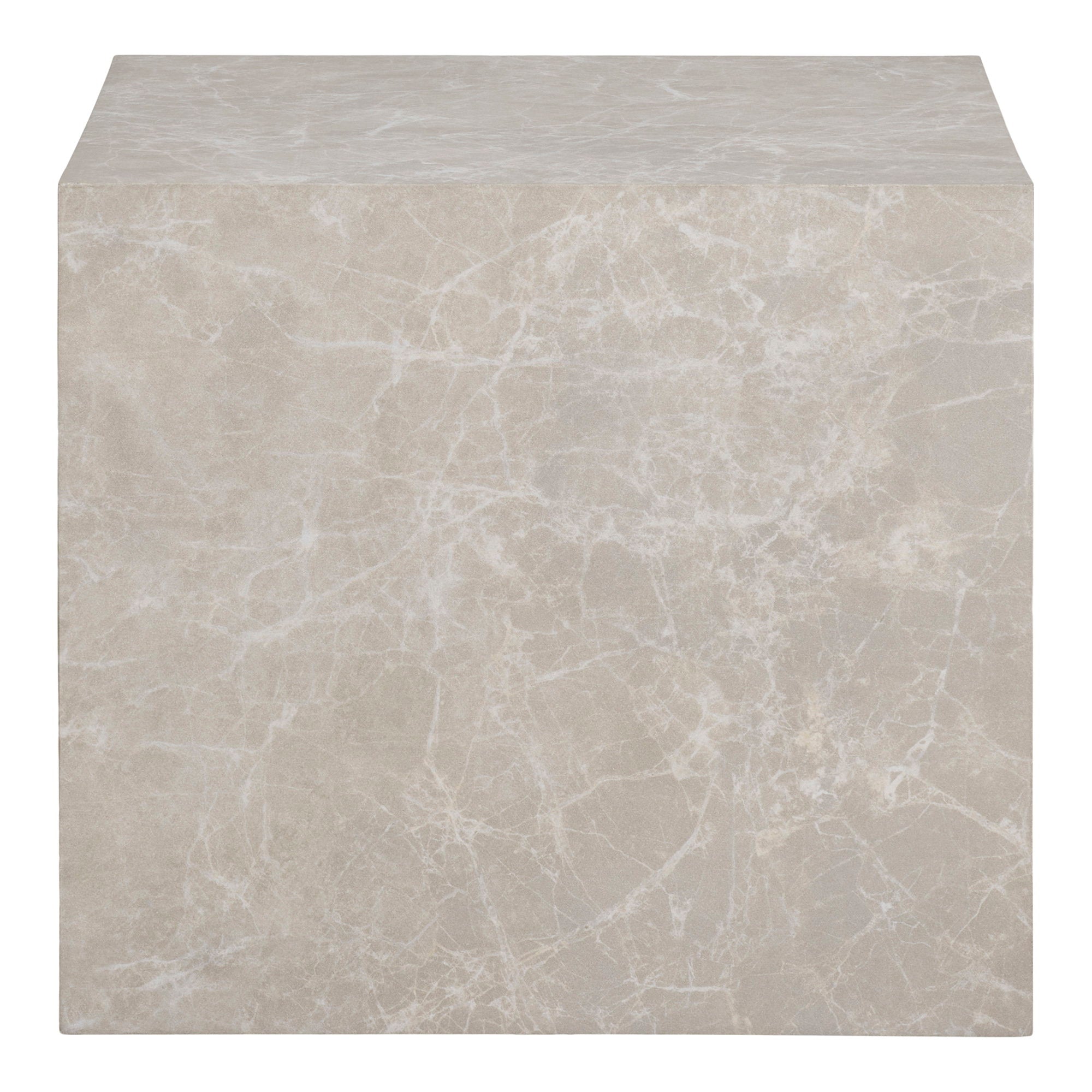 Prague Salontafel - Salontafel, marmerlook, beige set van 2