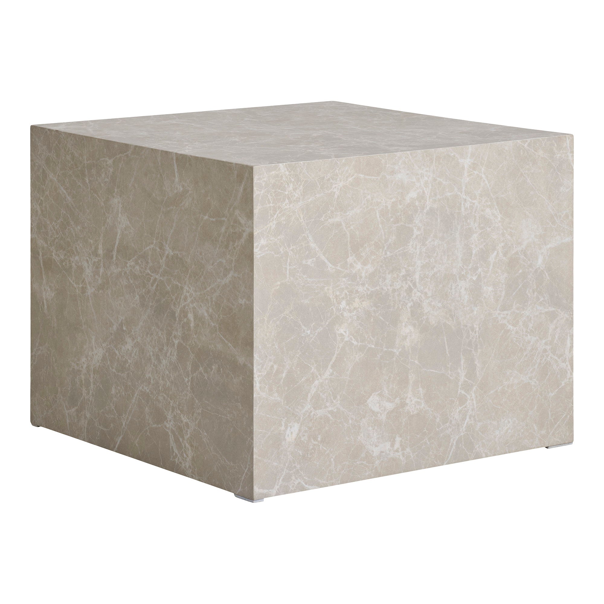 Prague Salontafel - Salontafel, marmerlook, beige set van 2