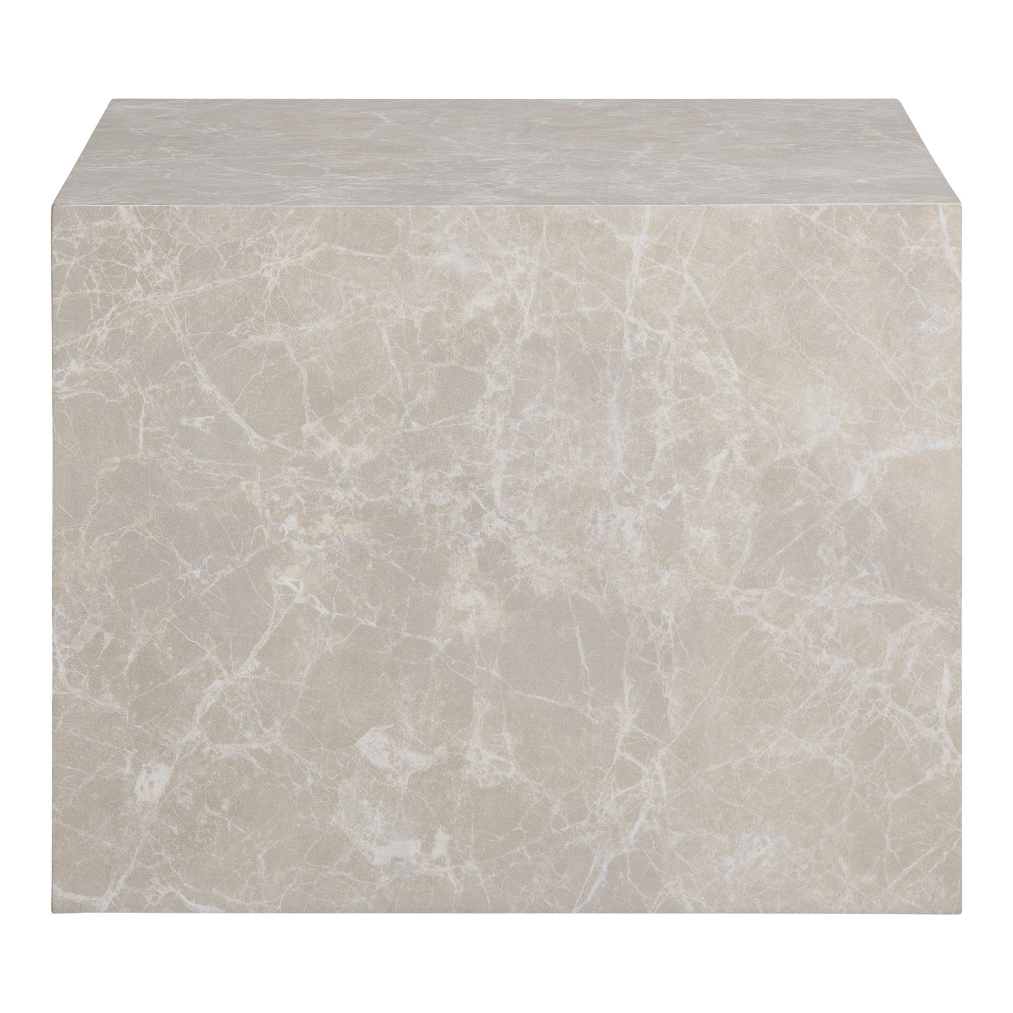 Prague Salontafel - Salontafel, marmerlook, beige set van 2