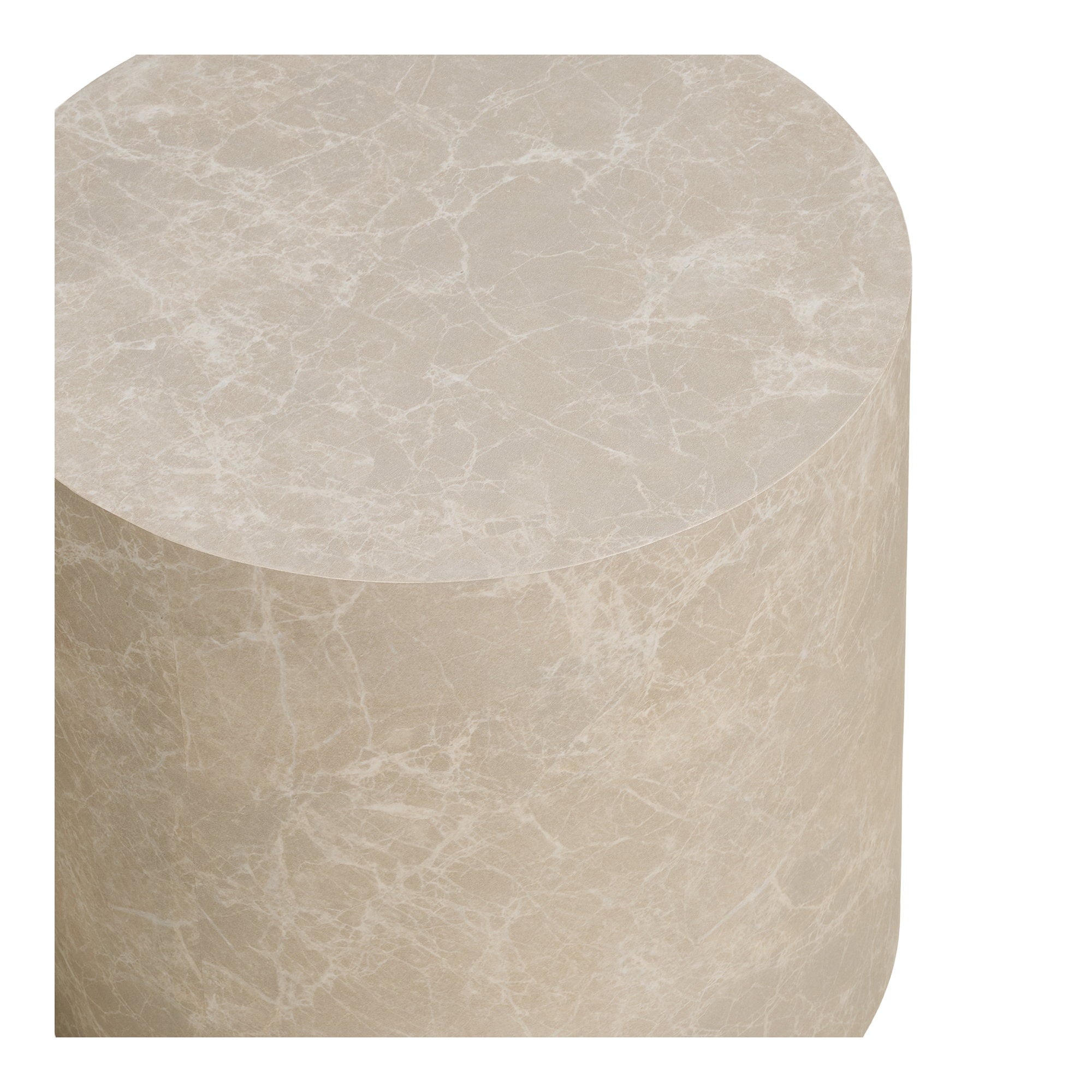 Prague Salontafel - salontafel, marmerlook, rond, beige, set van 2