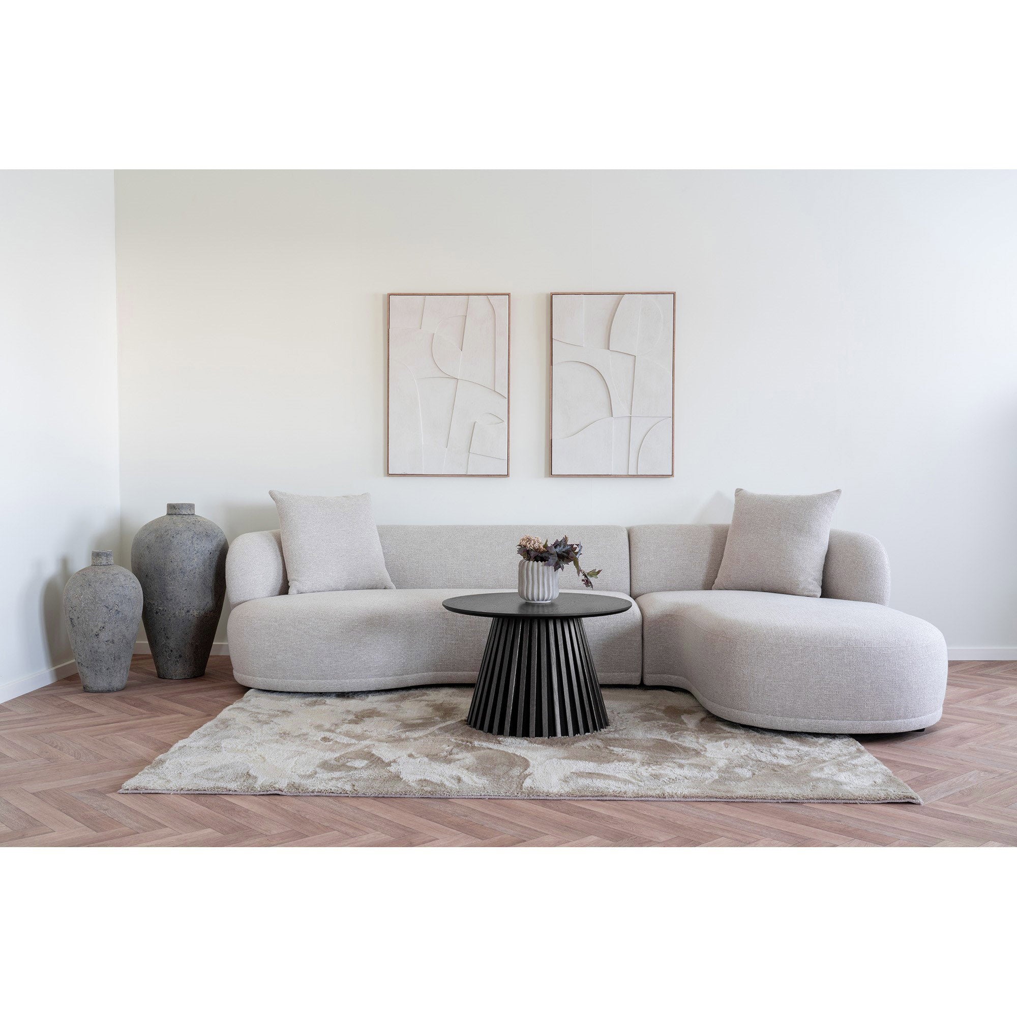 Osaka Salontafel - Salontafel, eikenfineer, zwart ø70x45 cm