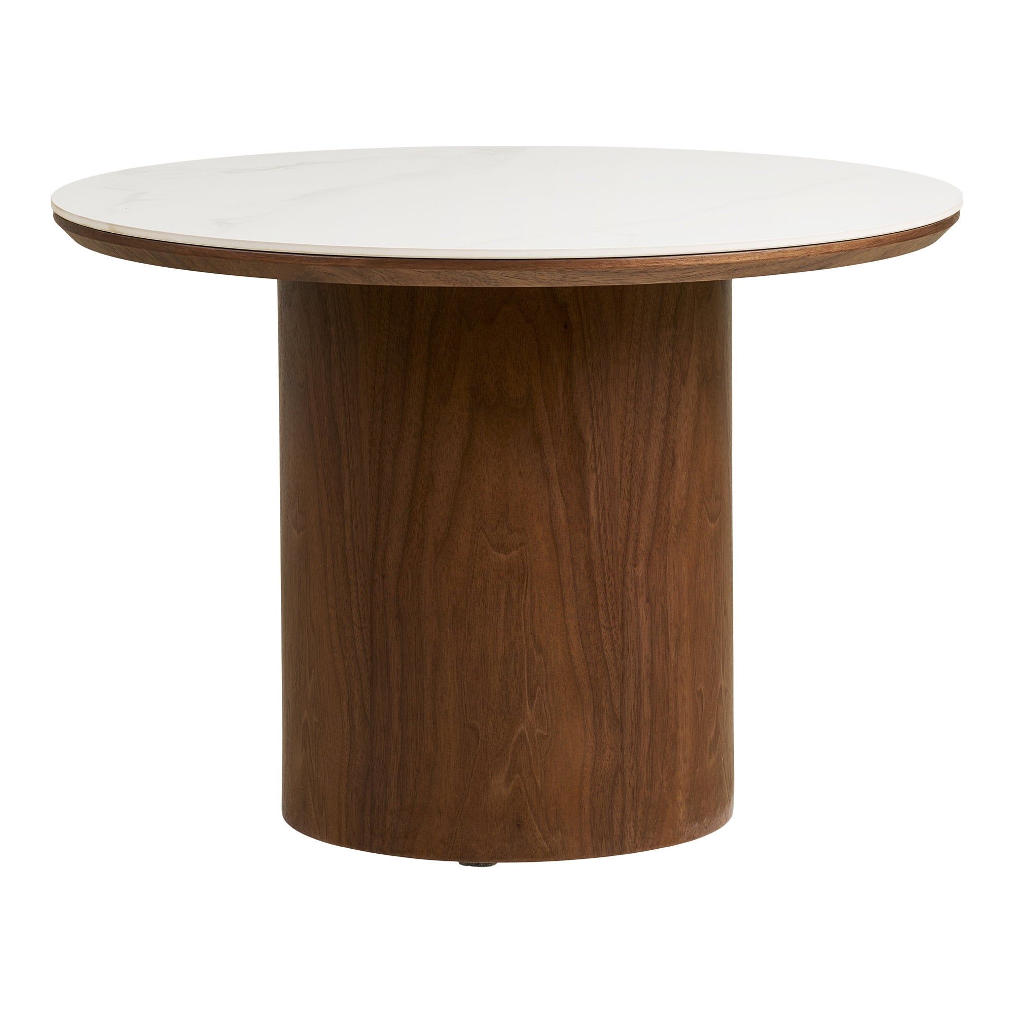 Noli Salontafel - Salontafel, keramisch tafelblad/essenfineer, wit/donkerbruin ø60x42 cm