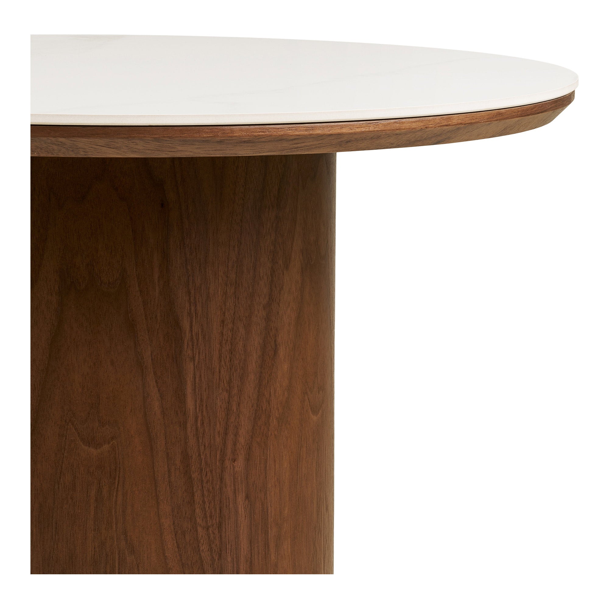 Noli Salontafel - Salontafel, keramisch tafelblad/essenfineer, wit/donkerbruin ø60x42 cm