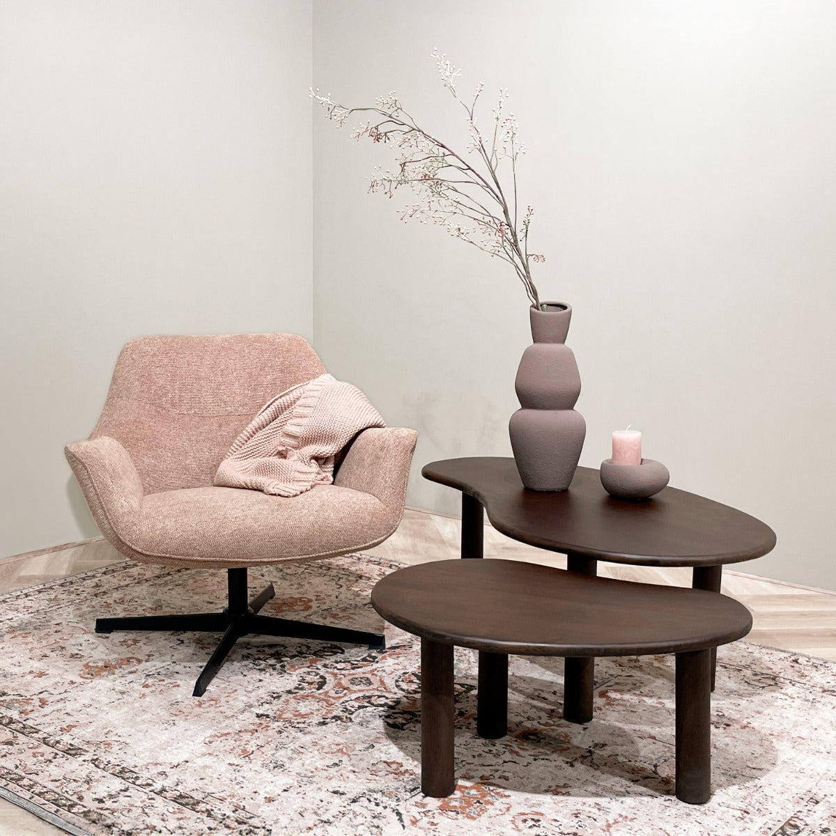 Salontafel Brix Nubi Bruin set van 2