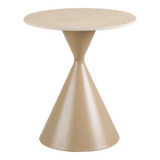 Annecy Bijzettafel - Bijzettafel, keramisch tafelblad/staal, travertijn/zand ø50x56 cm