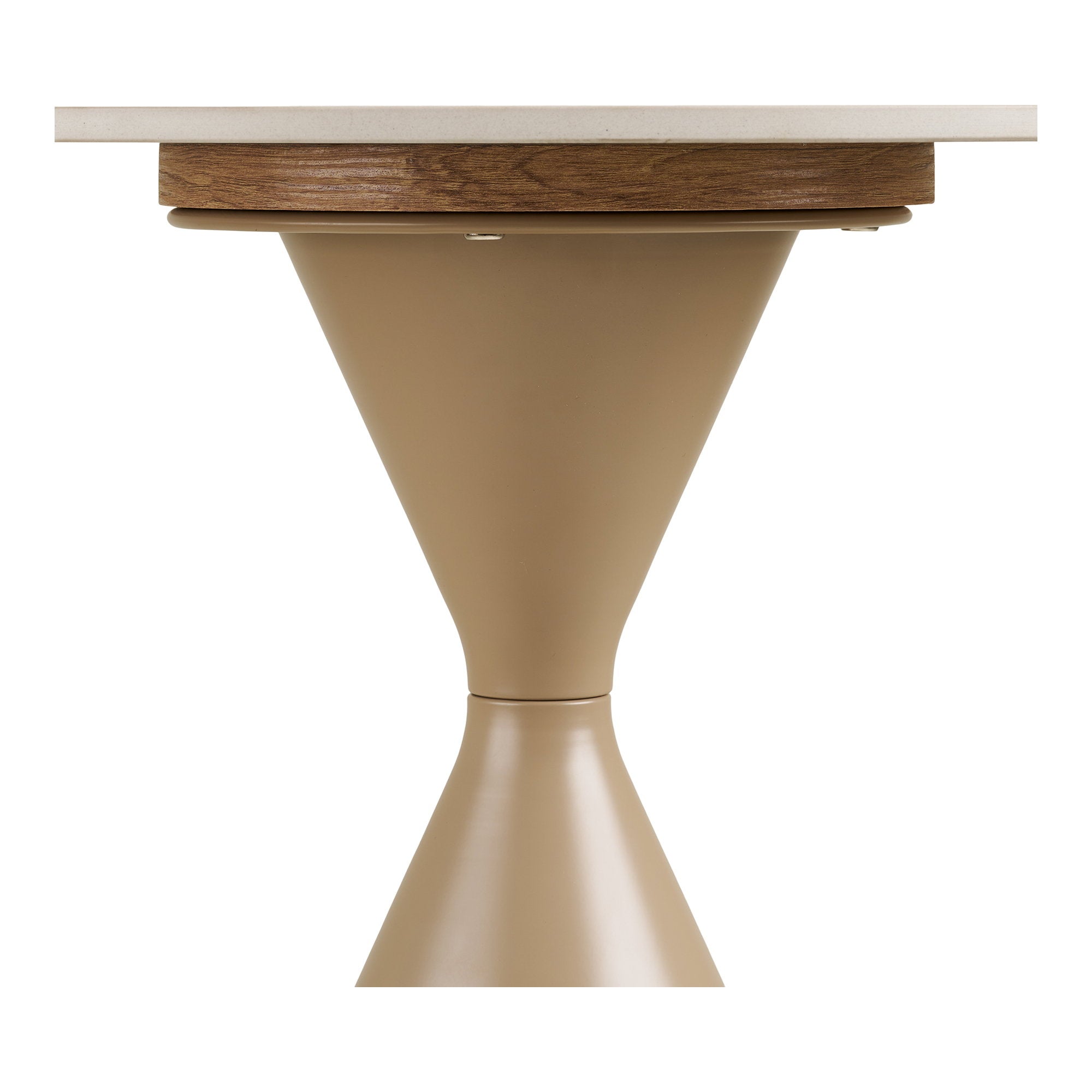 Annecy Bijzettafel - Bijzettafel, keramisch tafelblad/staal, travertijn/zand ø50x56 cm
