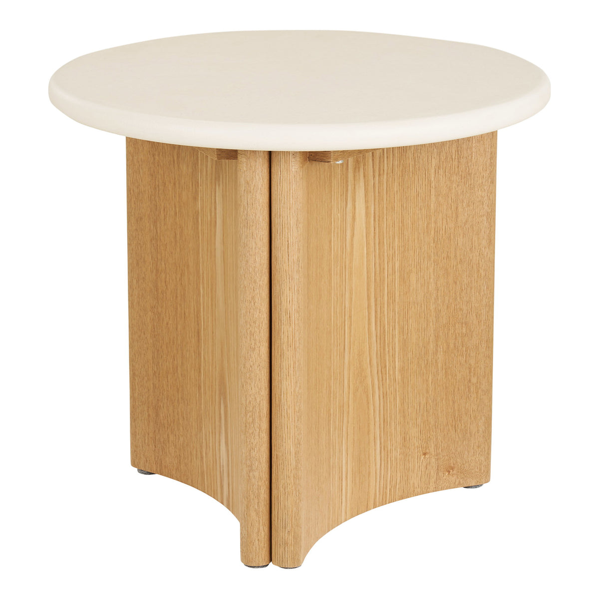Motril Bijzettafel - cement/essenfineer, wit/naturel ø50x45 cm