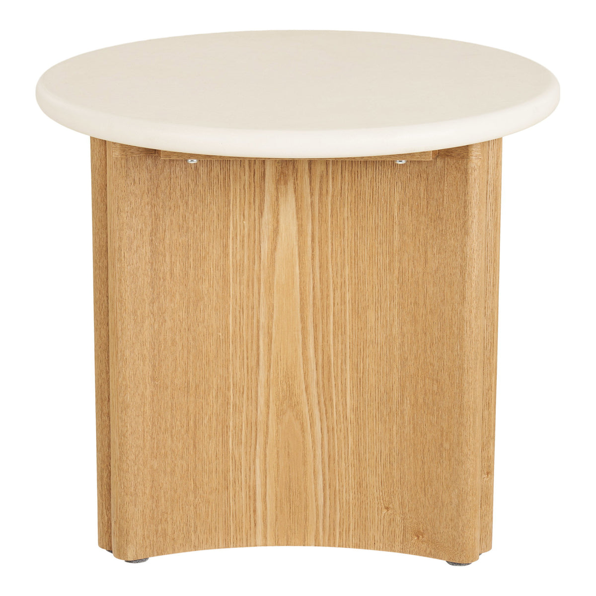 Motril Bijzettafel - cement/essenfineer, wit/naturel ø50x45 cm