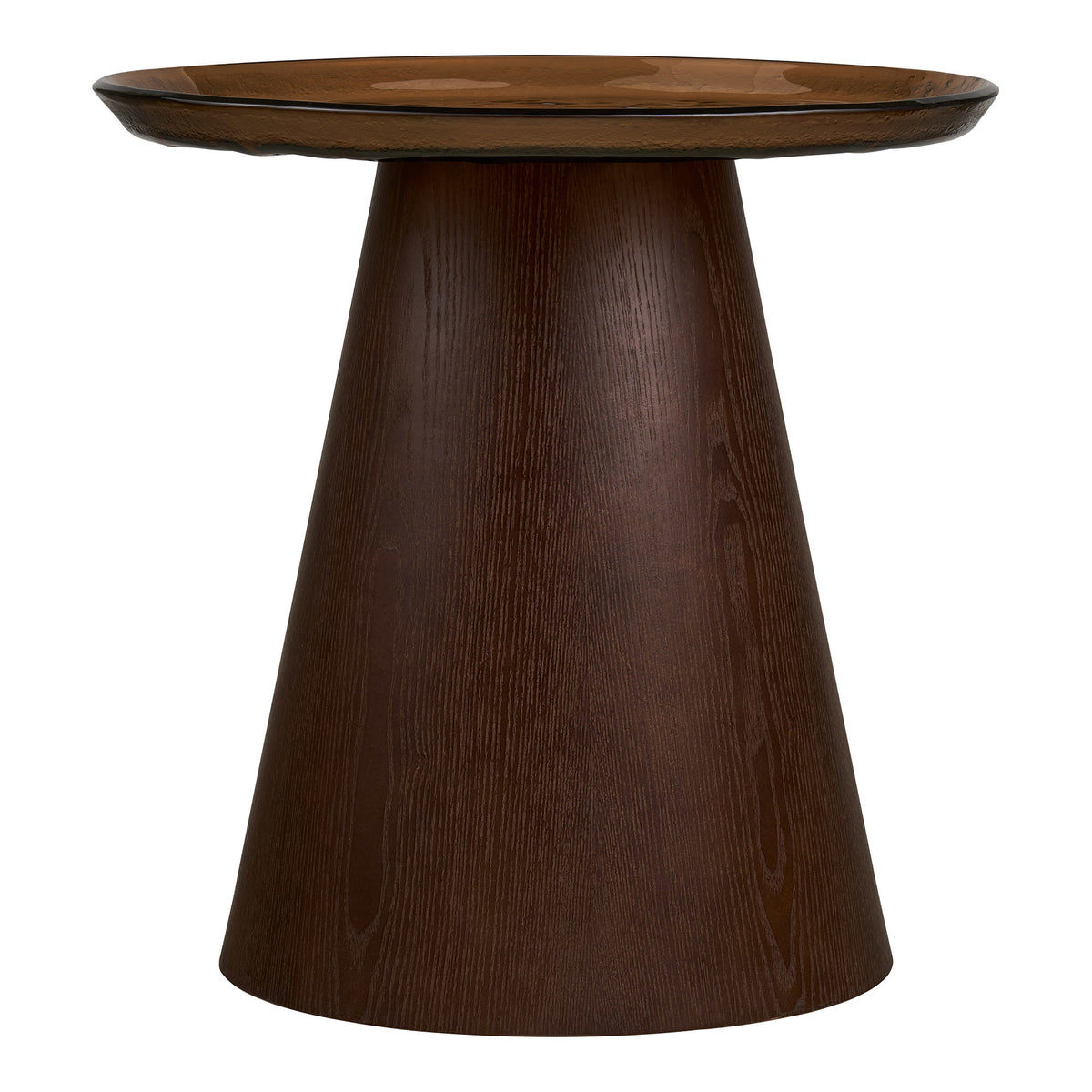 Orvieto Bijzettafel - bijzettafel, essenfineer/glas, bruin ø50x48 cm