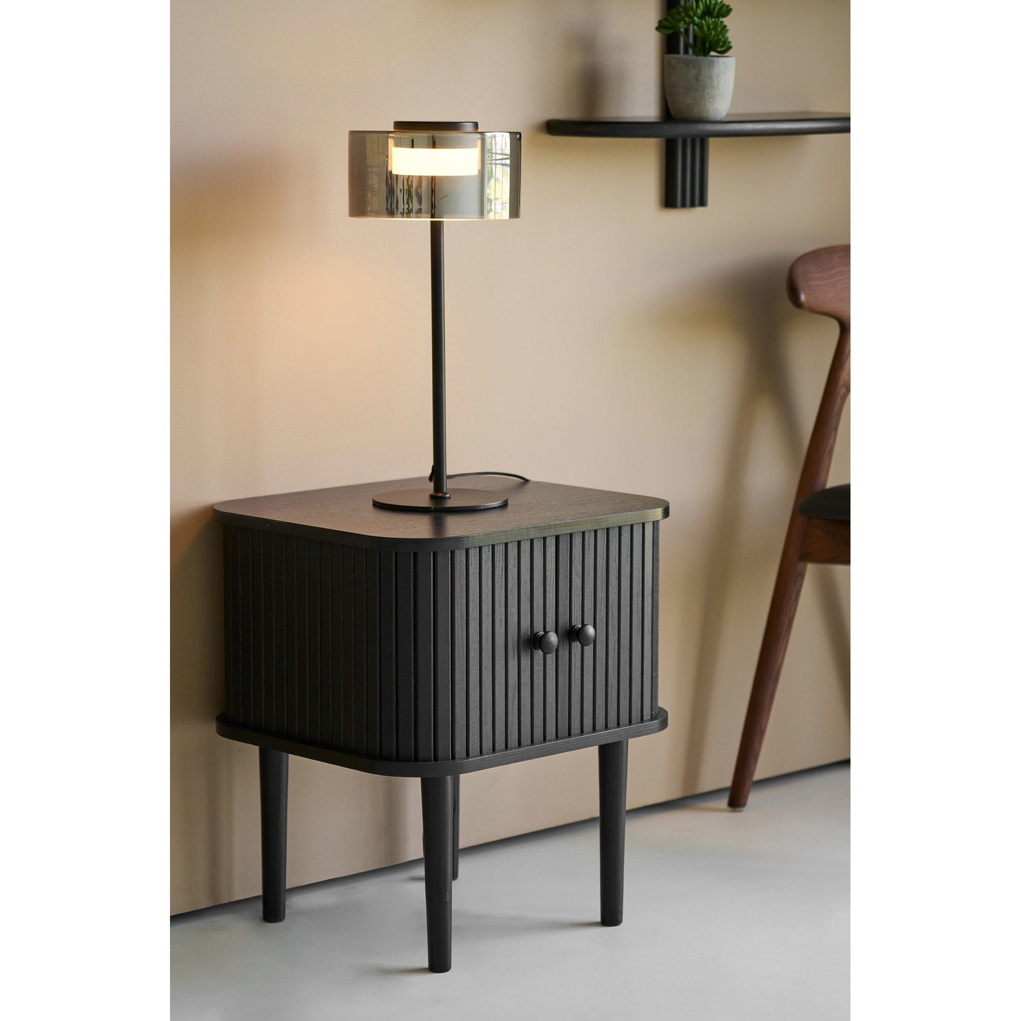 Nikko Bijzettafel - Bijzettafel, 2 deuren, zwart 45x40x50,5 cm