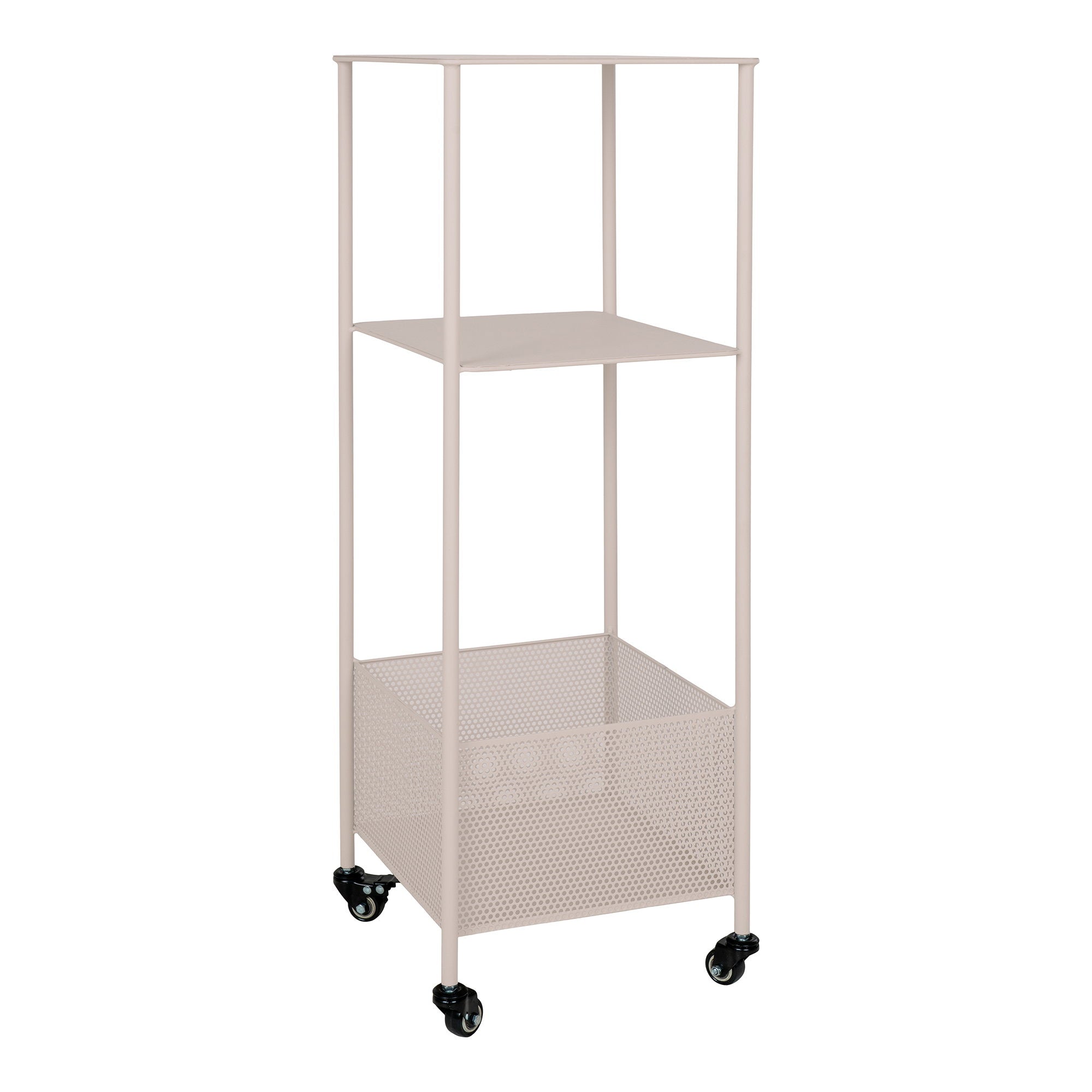 Torres metalen kar - metalen kar, staal, zandkleurig, 3 legplanken 35x35x100 cm