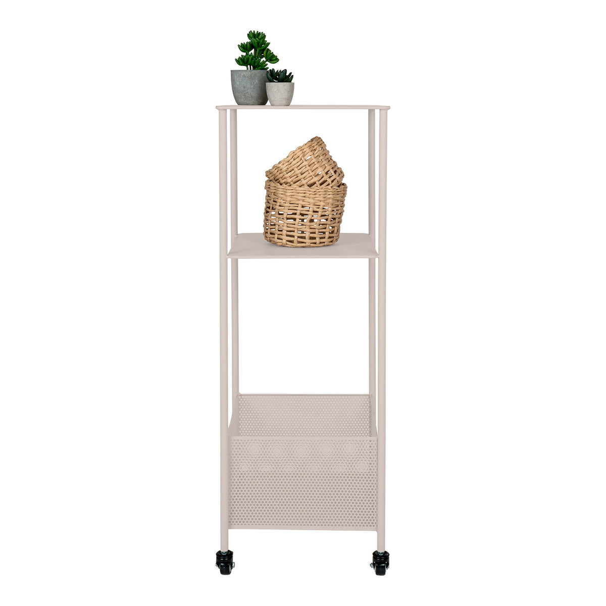 Torres metalen kar - metalen kar, staal, zandkleurig, 3 legplanken 35x35x100 cm