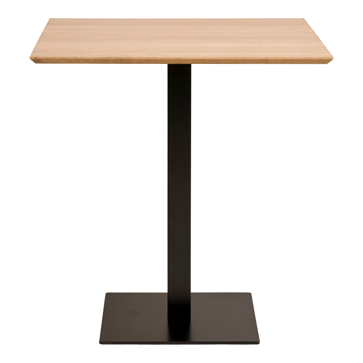 Fano cafétafel - cafétafel, melamine, naturel, zwart metalen onderstel 70x70x75 cm