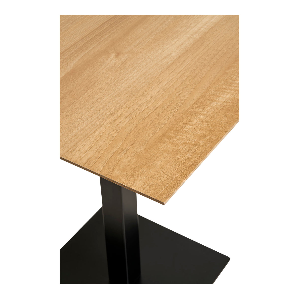 Fano cafétafel - cafétafel, melamine, naturel, zwart metalen onderstel 70x70x75 cm