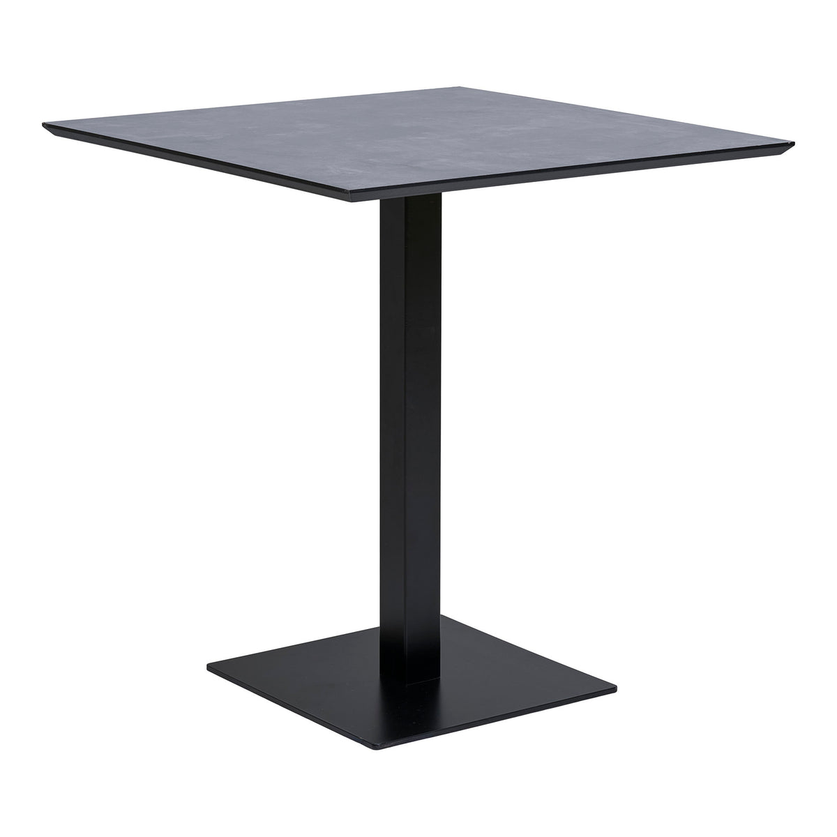 Fano cafetafel - cafetafel, melamine, donker steenlook, zwart metalen onderstel 70x70x75 cm