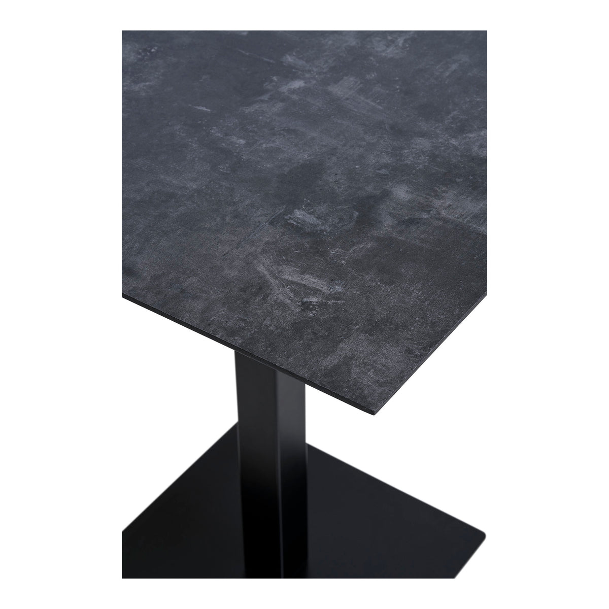 Fano cafetafel - cafetafel, melamine, donker steenlook, zwart metalen onderstel 70x70x75 cm