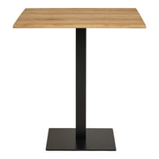 Lignano Cafetafel - eiken, zwart metalen onderstel 70x70x75 cm