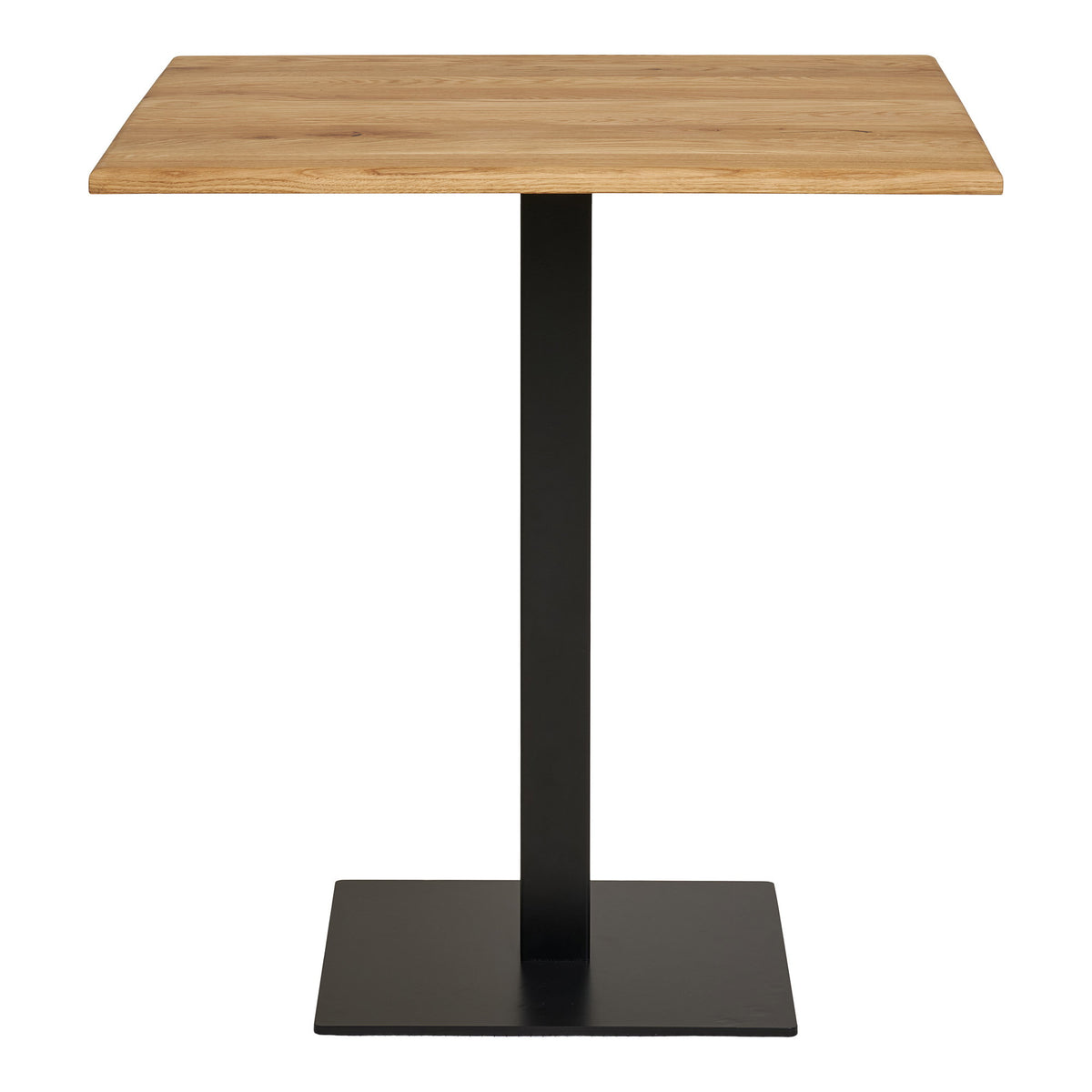 Lignano Cafetafel - eiken, zwart metalen onderstel 70x70x75 cm
