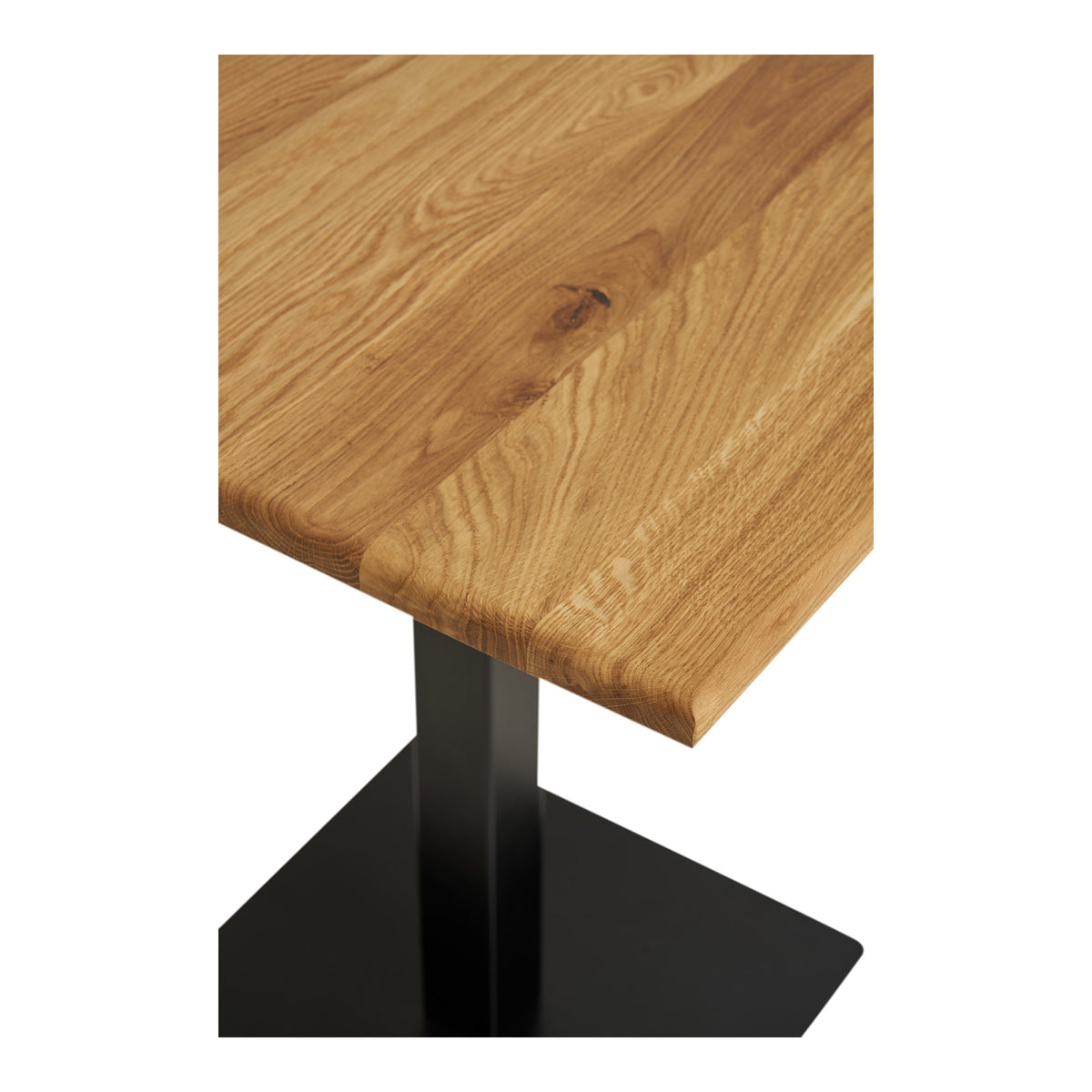 Lignano Cafetafel - eiken, zwart metalen onderstel 70x70x75 cm