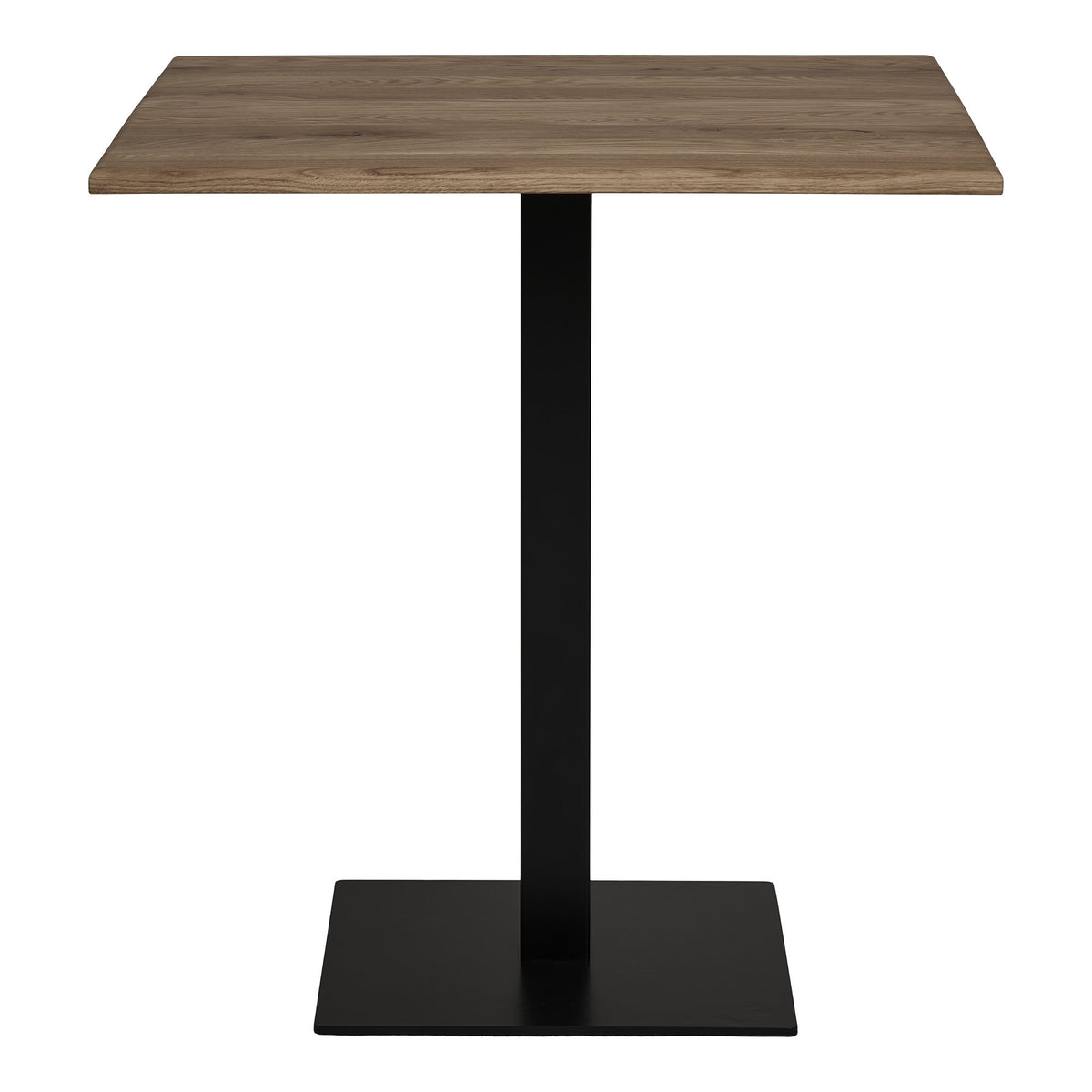 Lignano Cafetafel - cafetafel, gerookt eiken, zwart metalen onderstel 70x70x75 cm