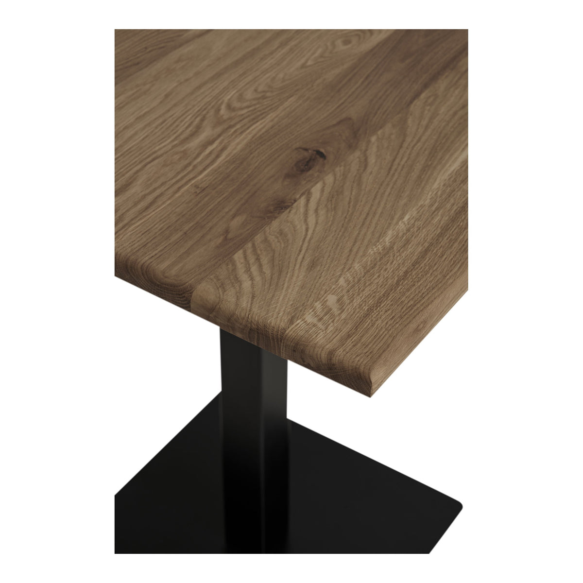 Lignano Cafetafel - cafetafel, gerookt eiken, zwart metalen onderstel 70x70x75 cm
