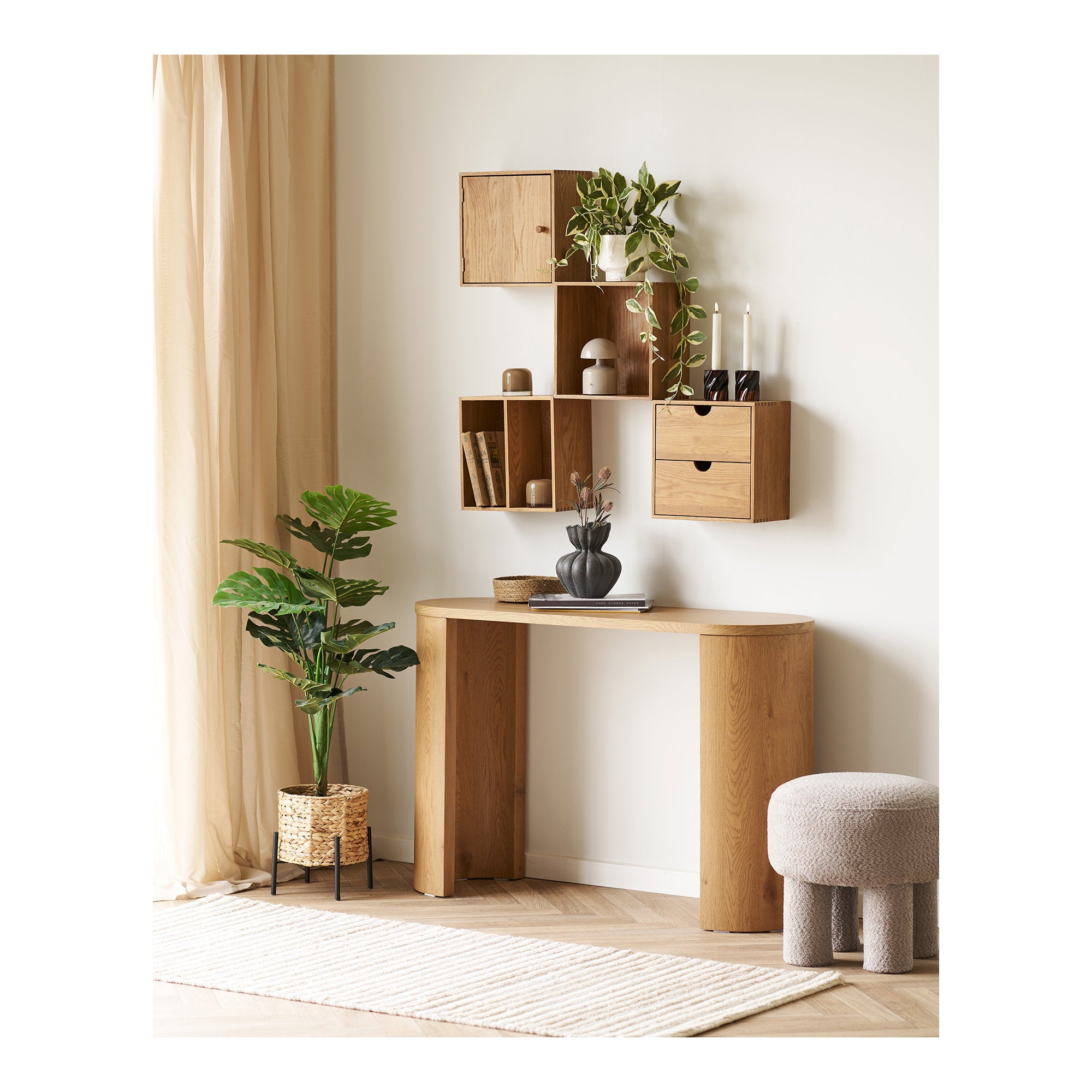 Bibione Consoletafel - Consoletafel, naturel 38x114x75 cm