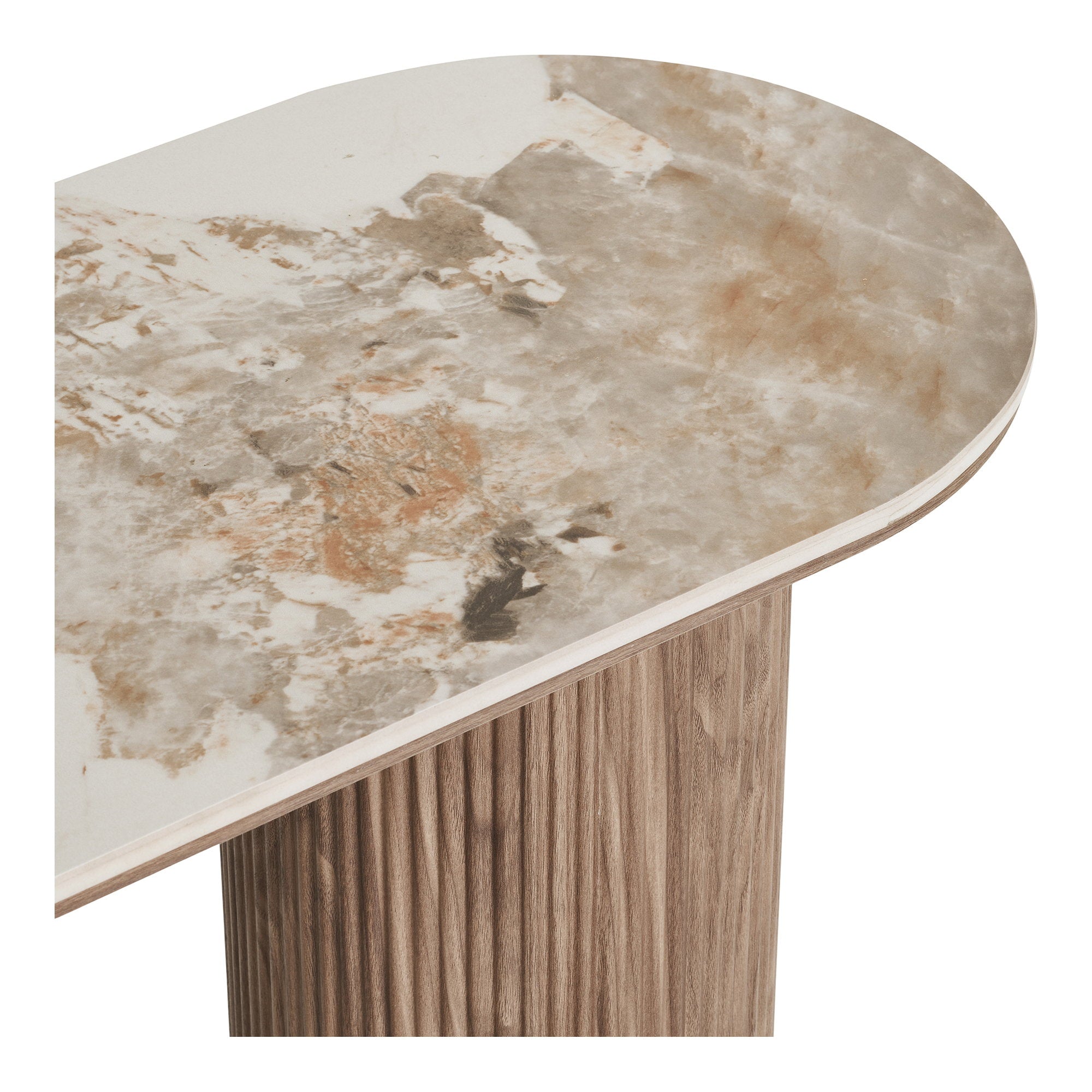 Athens consoletafel - consoletafel met keramisch tafelblad, wit/bruin 40x120x78 cm