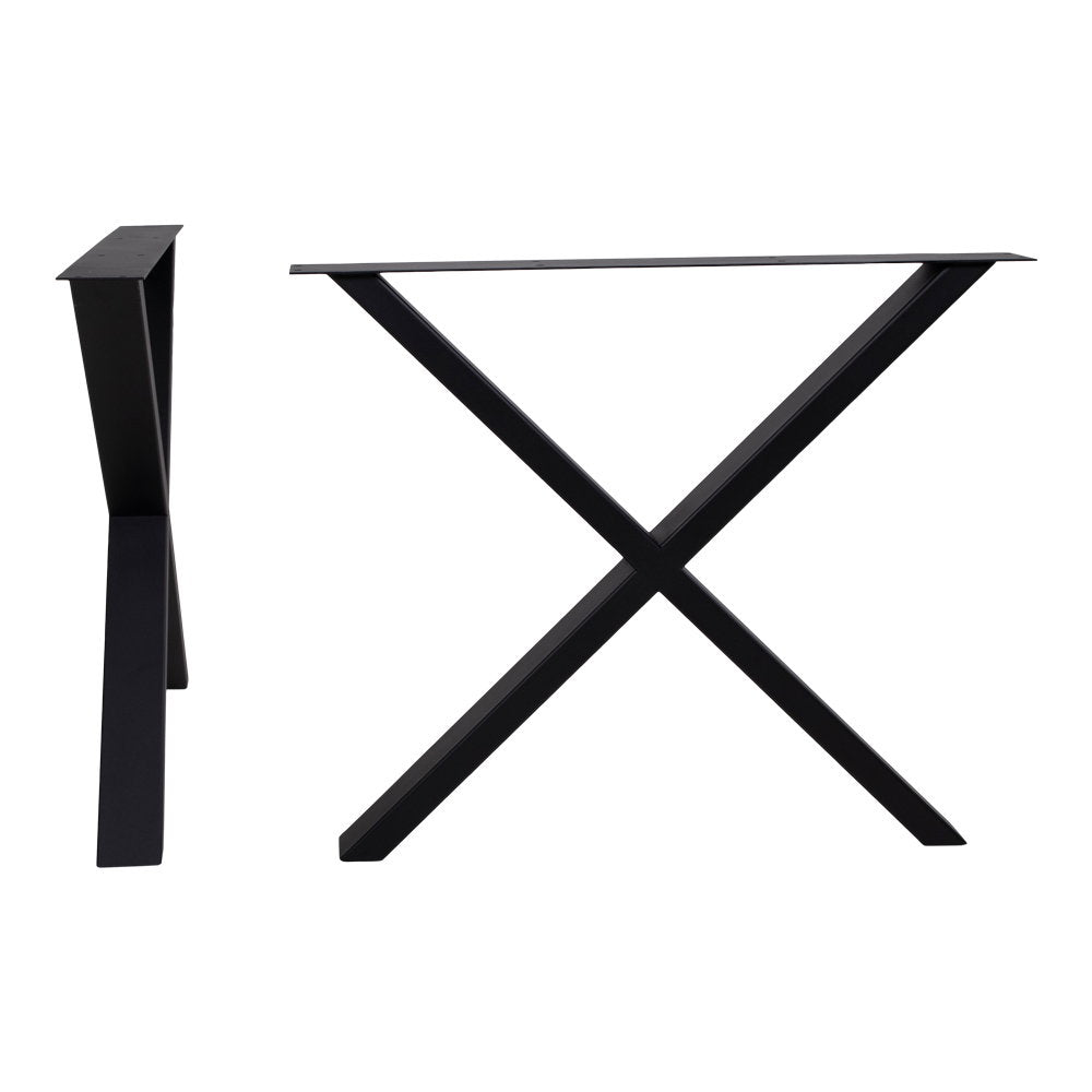 Nimes poten voor eettafel - poten voor eettafel, gepoedercoat in zwart, design X 8x86x70,8 cm