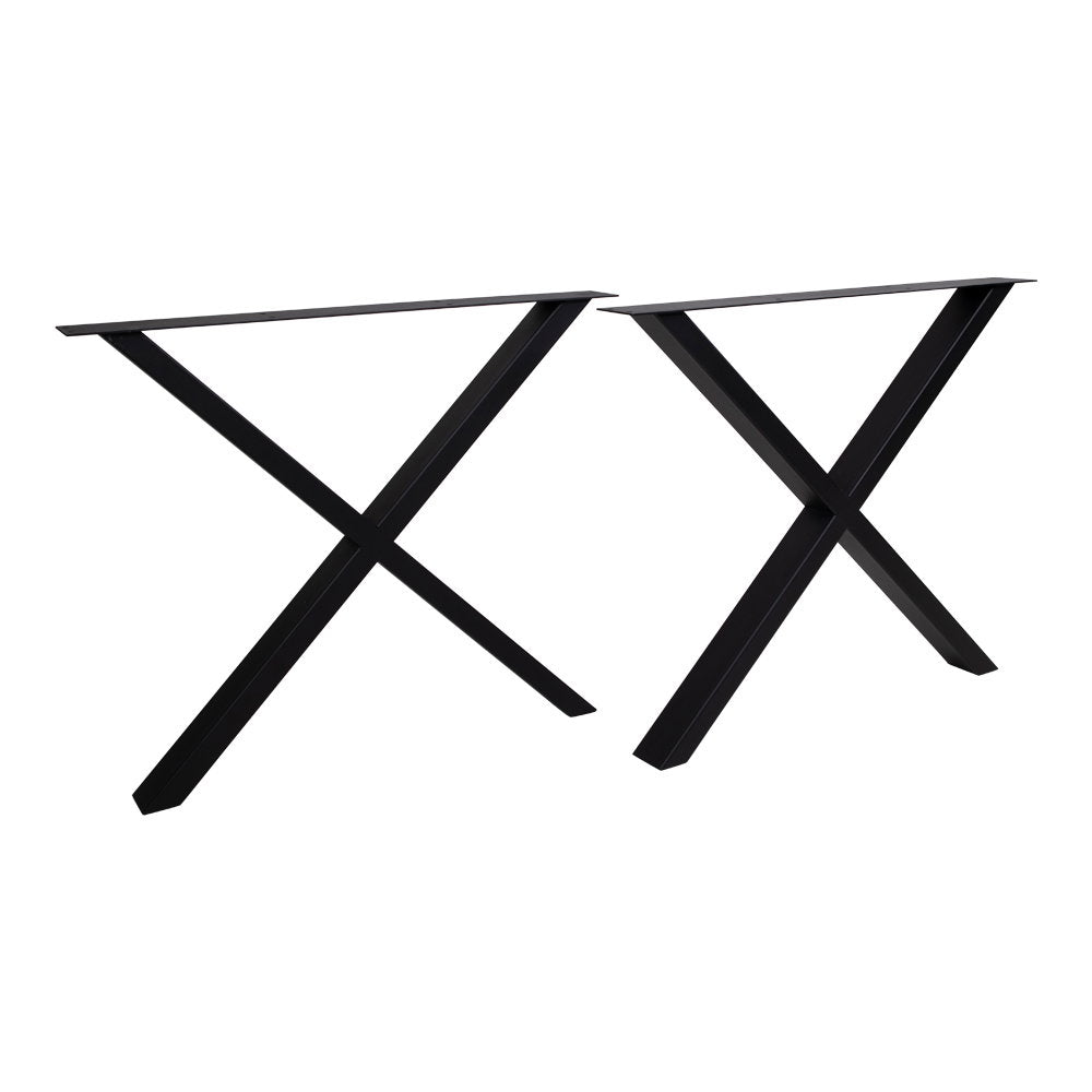 Nimes poten voor eettafel - poten voor eettafel, gepoedercoat in zwart, design X 8x86x70,8 cm