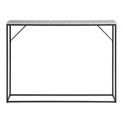 Vita consoletafel - 1 plank, in travertijnlook, zwart frame 110x26x80 cm