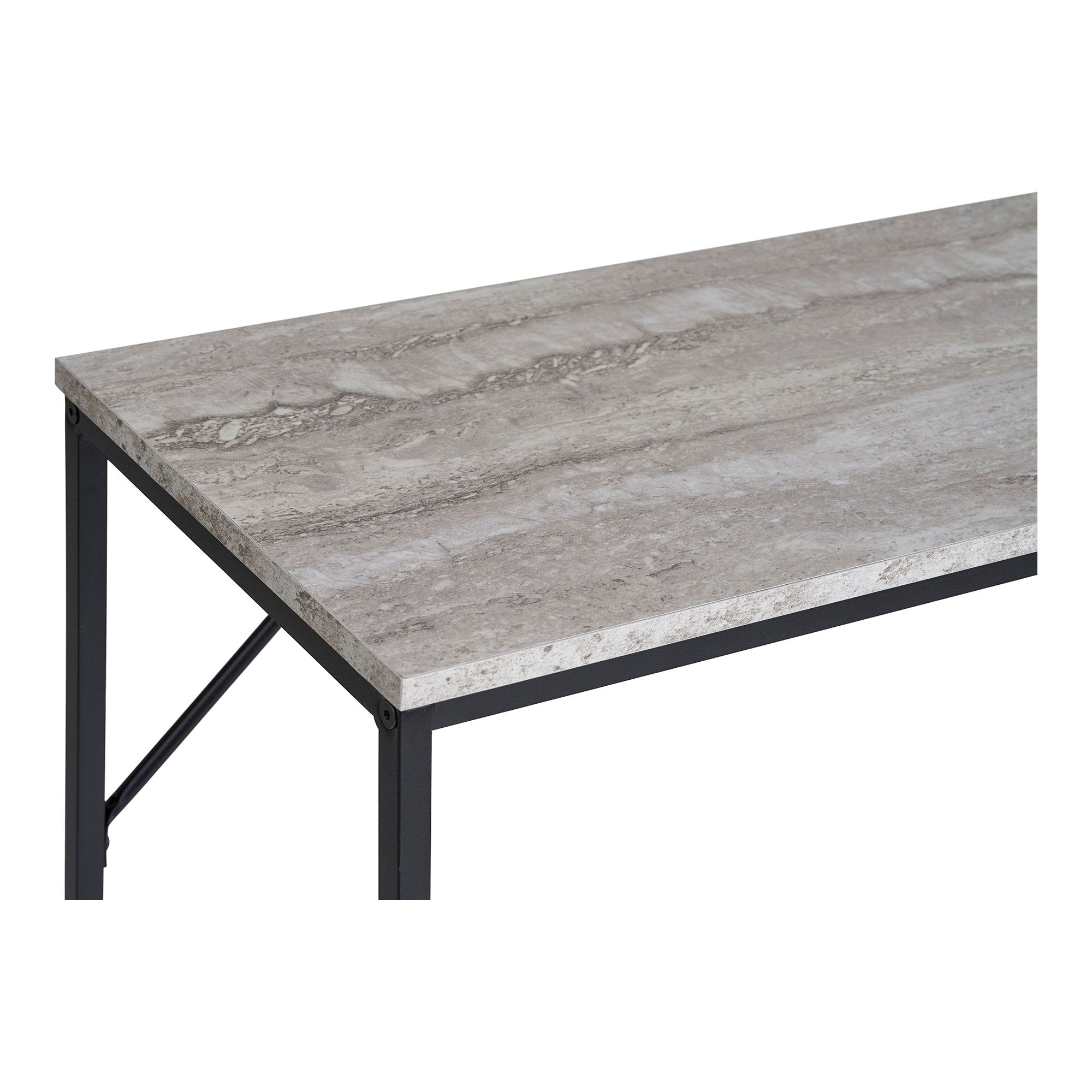Vita consoletafel - 1 plank, in travertijnlook, zwart frame 110x26x80 cm