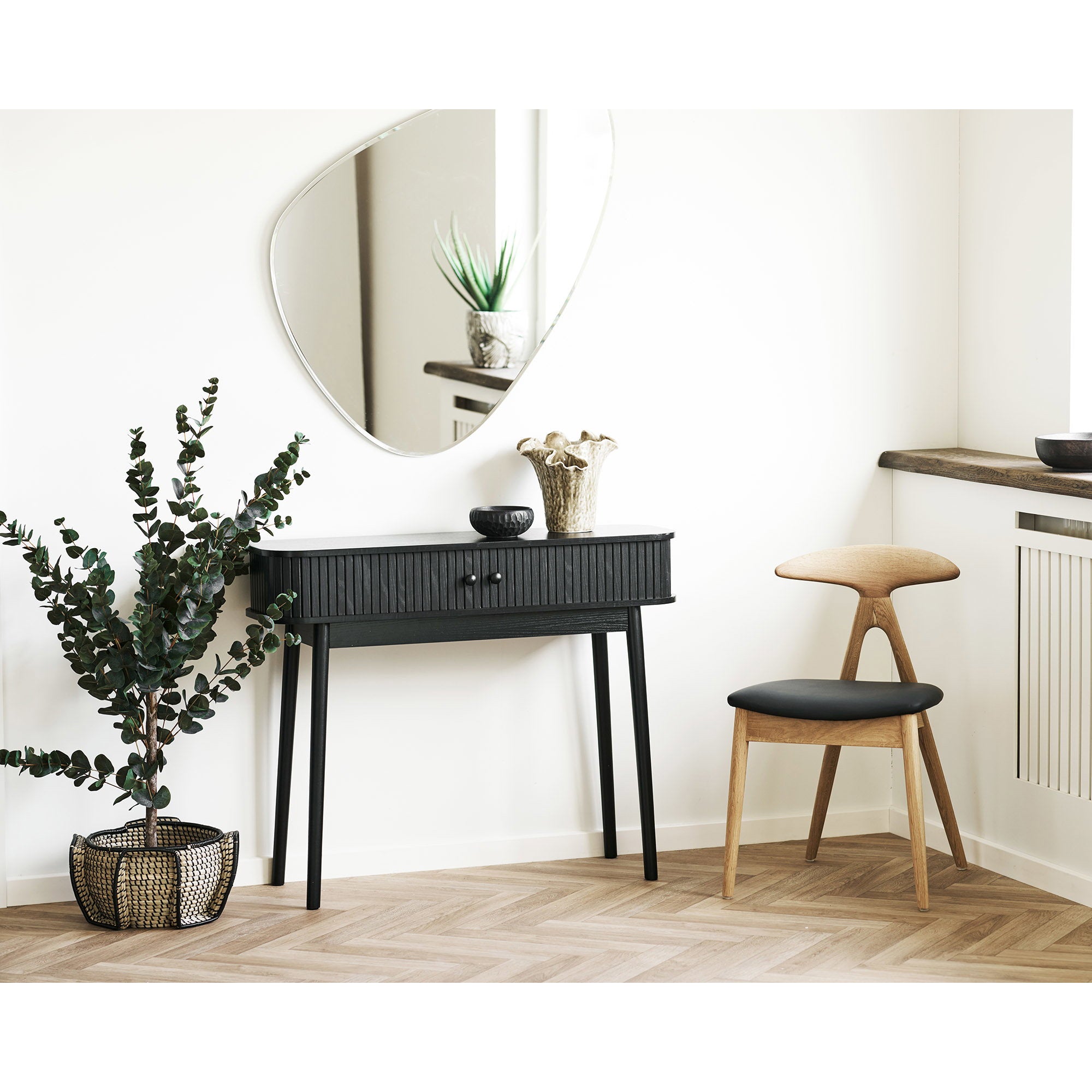 Nikko consoletafel - consoletafel, 2 deuren, zwart 100x30x80 cm