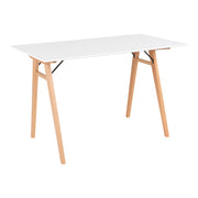 Vojens Desk - Bureau, wit en naturel 120x60x75 cm