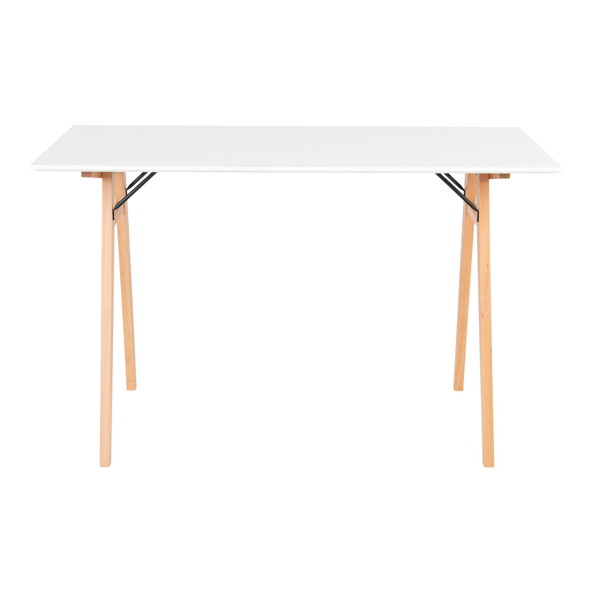 Vojens Desk - Bureau, wit en naturel 120x60x75 cm