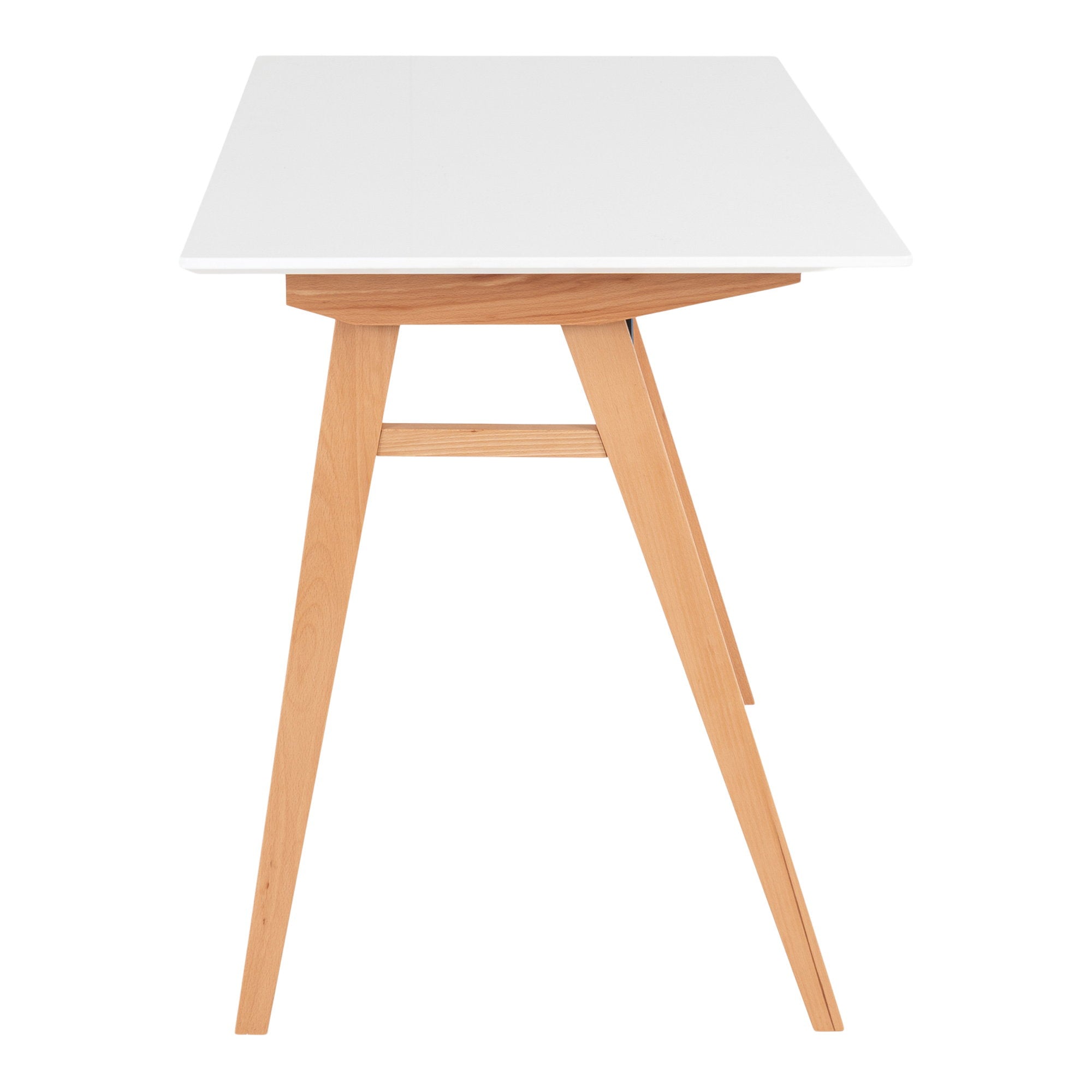 Vojens Desk - Bureau, wit en naturel 120x60x75 cm
