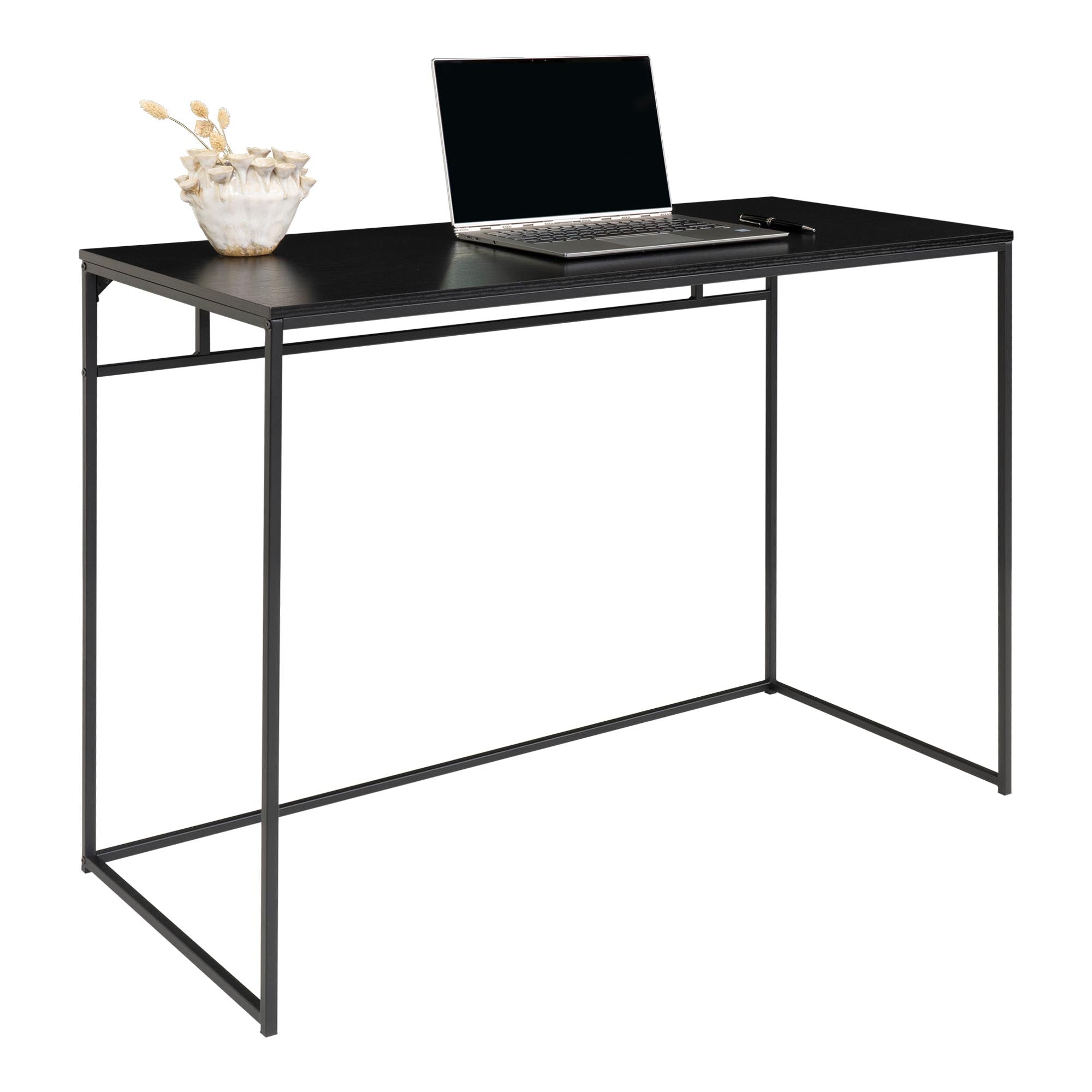 Vita Desk - Bureau, zwart met zwart frame 100x45x75 cm