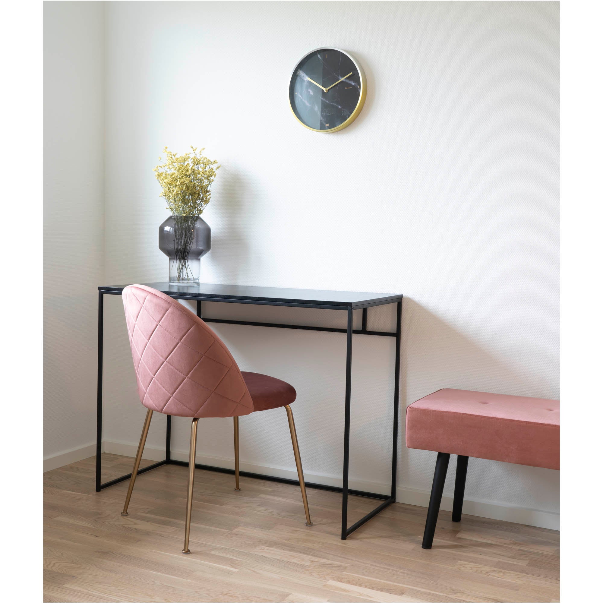 Vita Desk - Bureau, zwart met zwart frame 100x45x75 cm