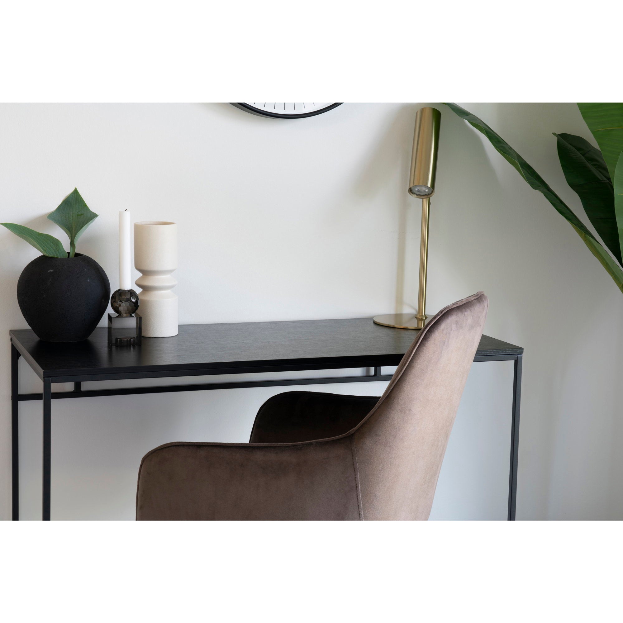 Vita Desk - Bureau, zwart met zwart frame 100x45x75 cm